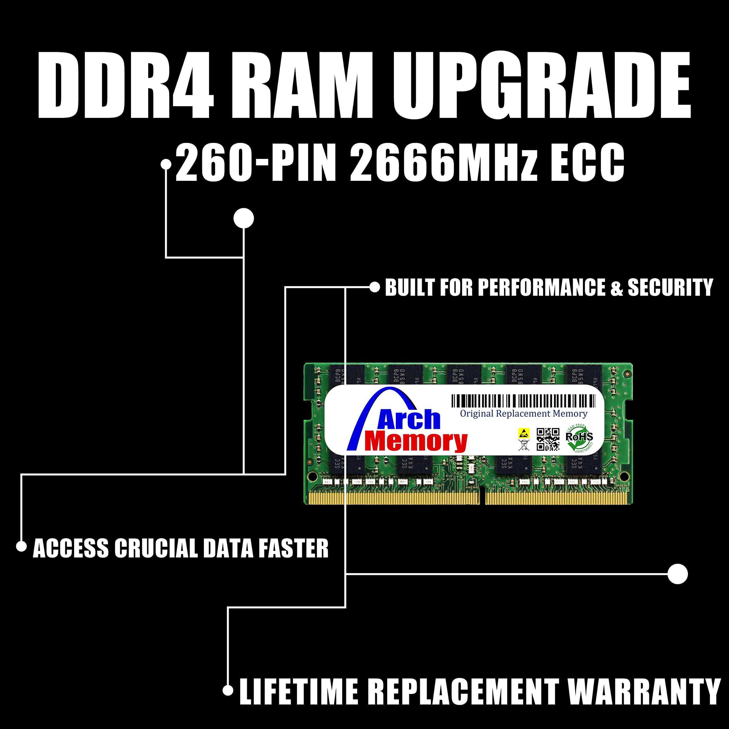Arch Memory Replacement For D4Ecso 2666 16G 16Gb 260 Pin Ddr4 2666Mhz 2R Ecc Sodimm Ram For Synology Nas Systems