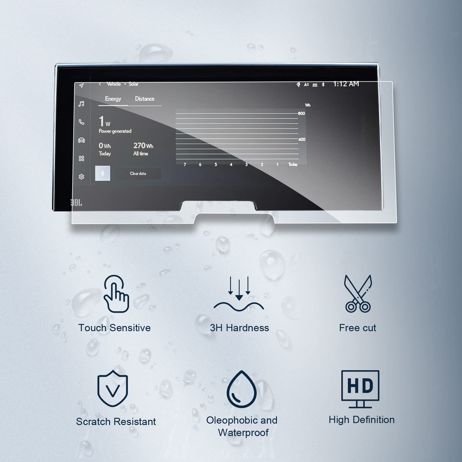 Bibibo For 2023 Toyota Bz4X Screen Protector Fit 2023 2024 Toyota Bz4X& 2023 2024 Subaru Solterra 12.3 Inch Color Radio Screen D