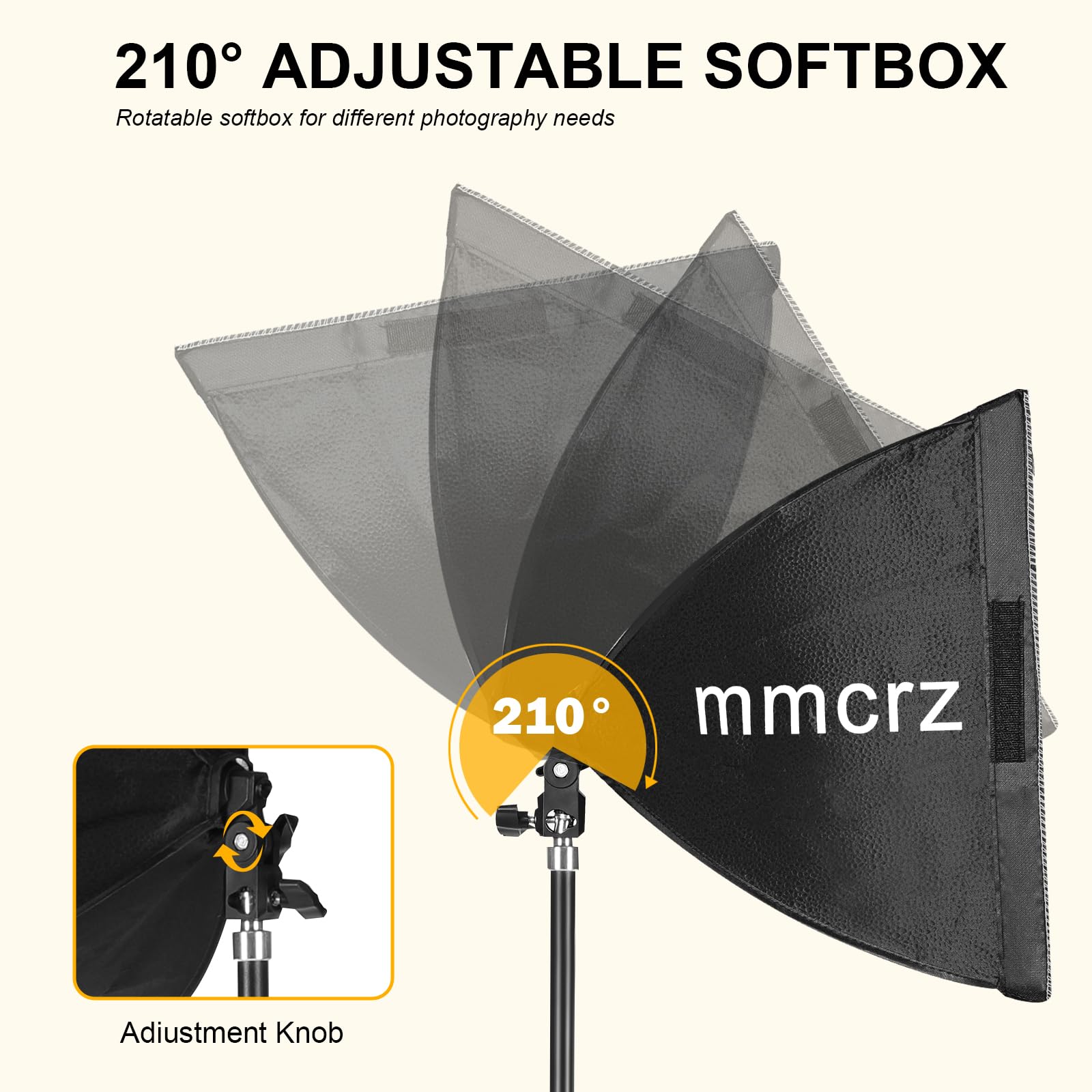 Mmcrz 2Pack Professional Softbox Lighting Kit, 16'' X 16'' Studio Lights With 85W 2700 6500K E27 Led Bulbs, Continuous Lighting