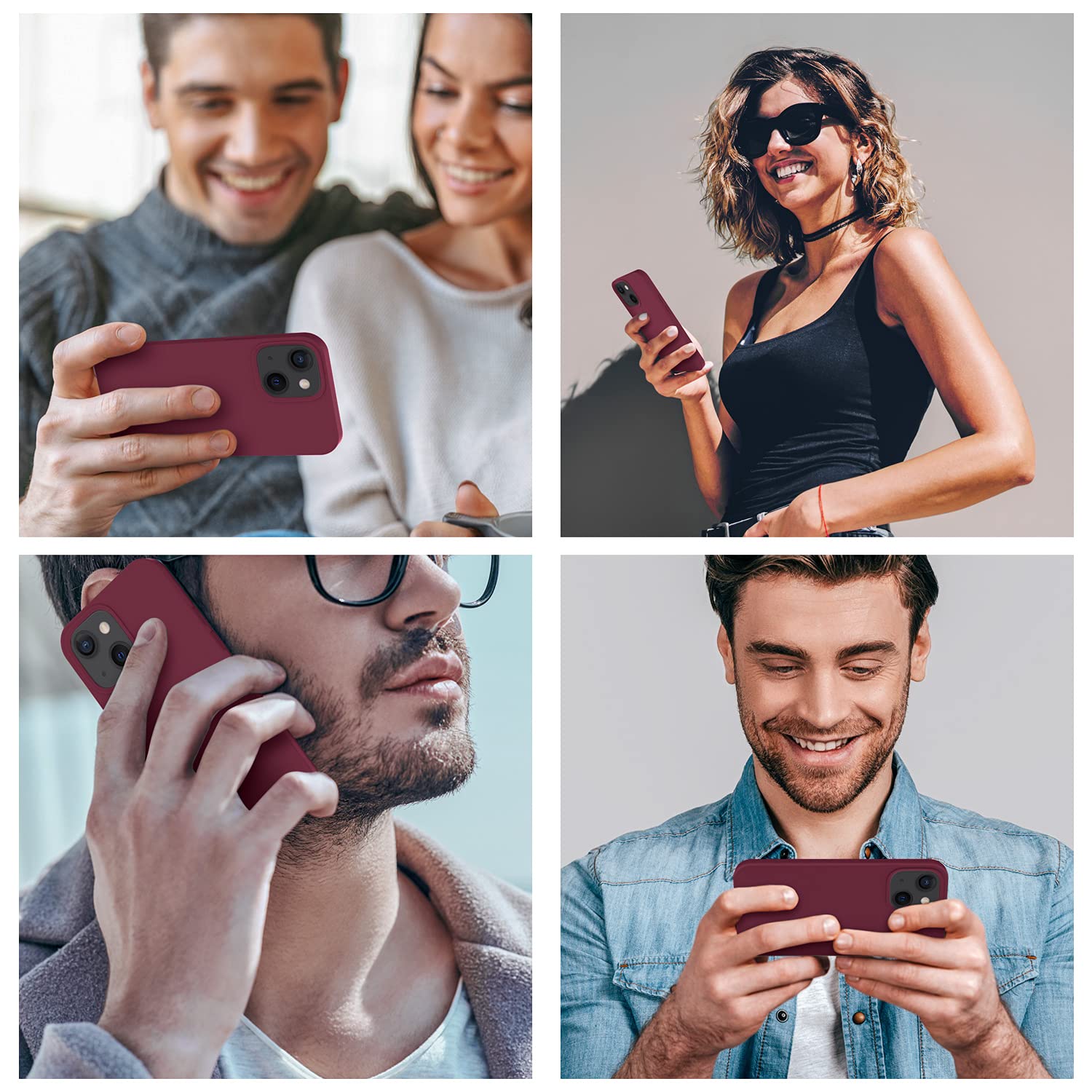 Cordking Designed For Iphone 13 Case, Designed For Iphone 14 Case, Silicone Ultra Slim Shockproof Protective Phone Case With [So