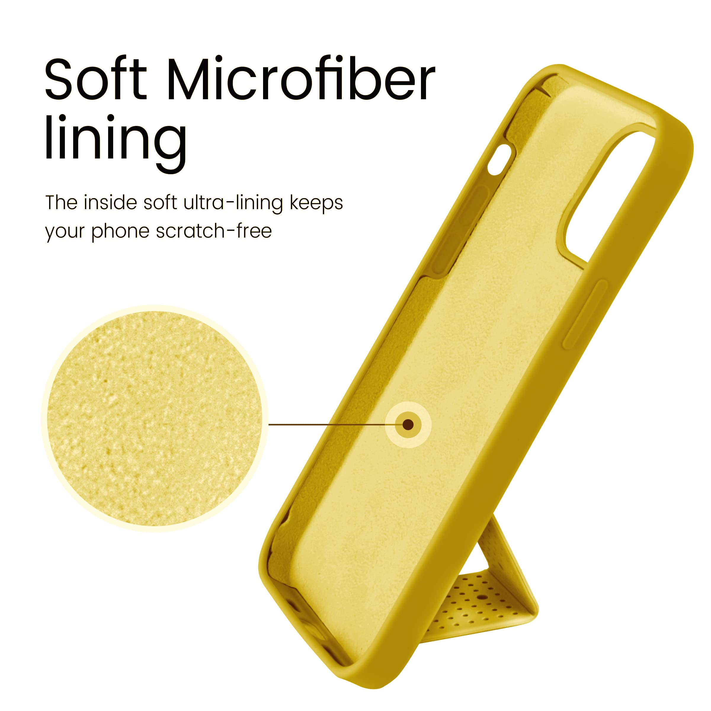 Laudtec Silicone Kickstand Case Compatible With Iphone 12/12 Pro Case Vertical And Horizontal Stand Hand Strap Metal Kickstand,