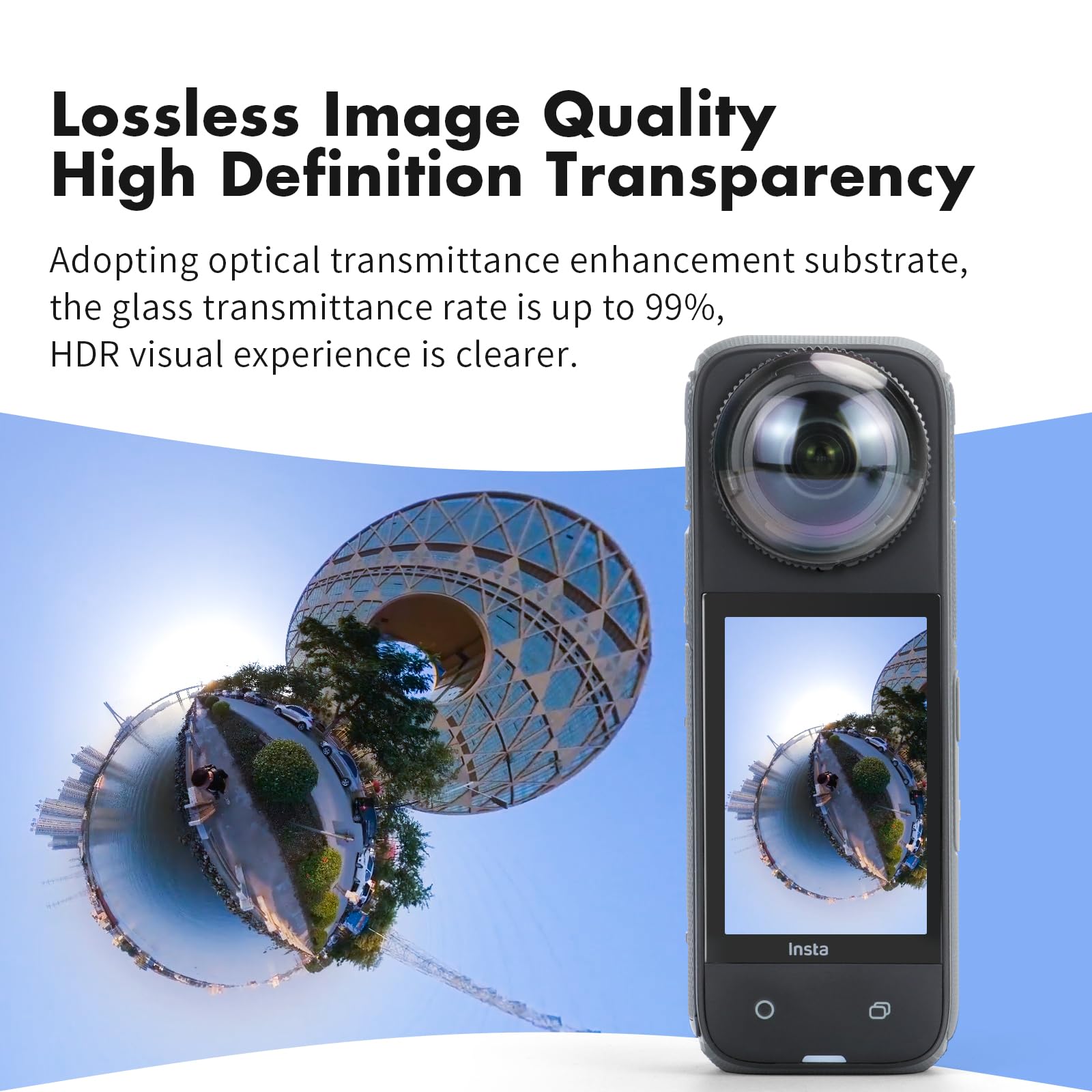 Seasky X4 Premium Lens Guards For Insta360 X4 Camera Accessories Scratch Resistant Optical Coated High Transparency Tempered Gla