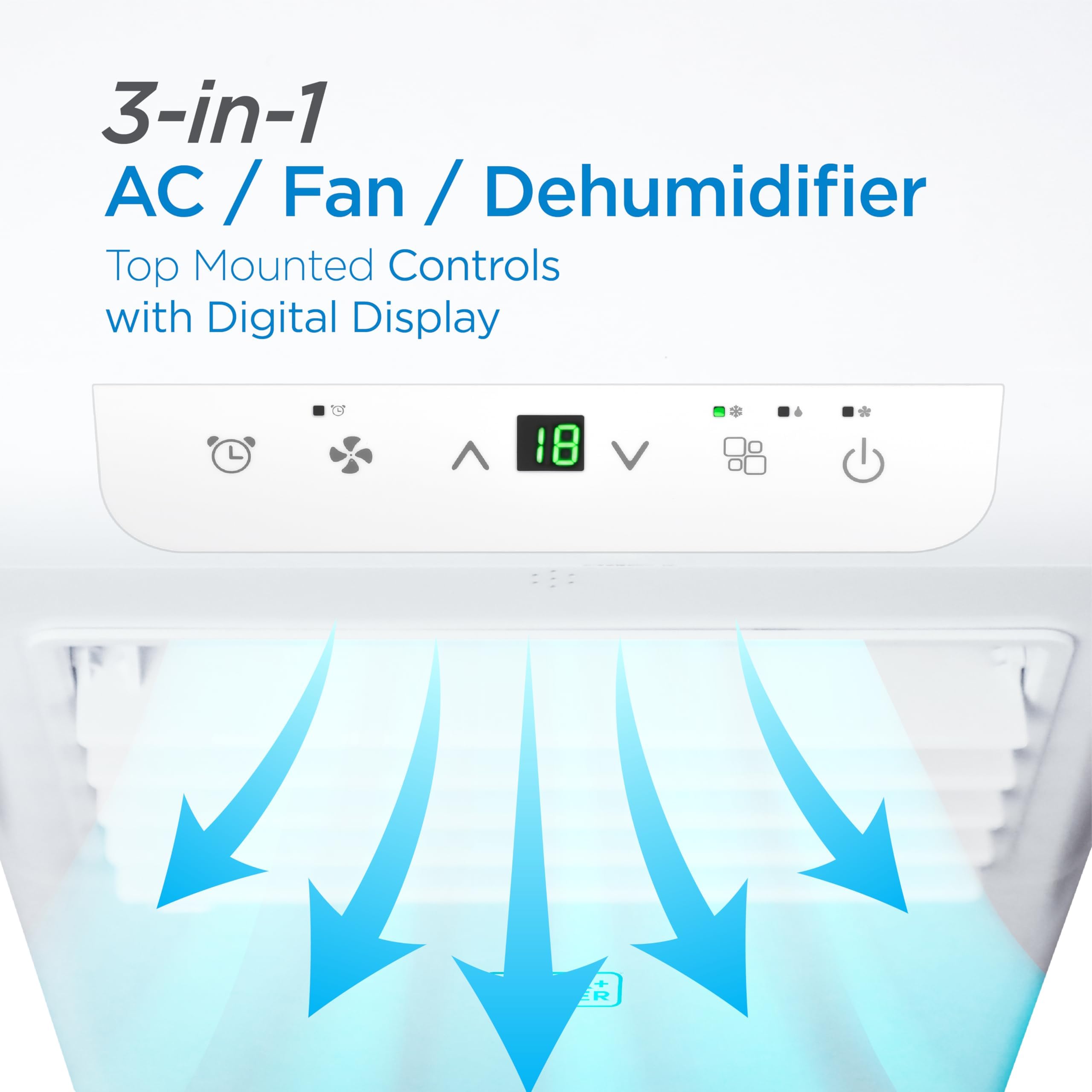 Black+Decker Portable Air Conditioner, 8,500 Btu (5,100 Btu Sacc) For Rooms Up To 350 Sq. Ft., Portable Ac With Full Function Re