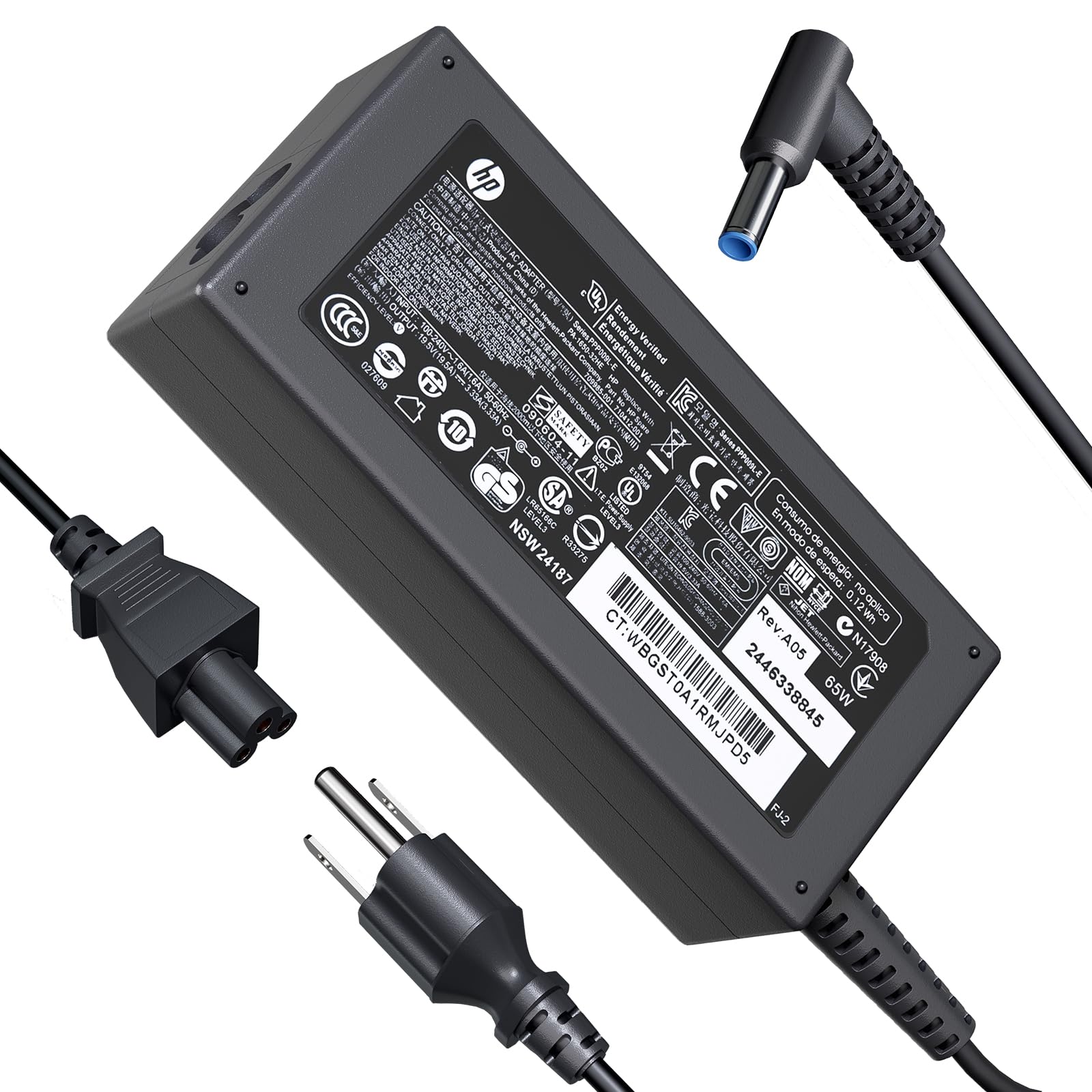 65W Ac Charger Fit For Hp Probook 450 G10 G9 430 440 450 455 470 G3 G4 G5 G7 G8 For Probook 640 650 G5 G6 Pavilion X360 11 12 14