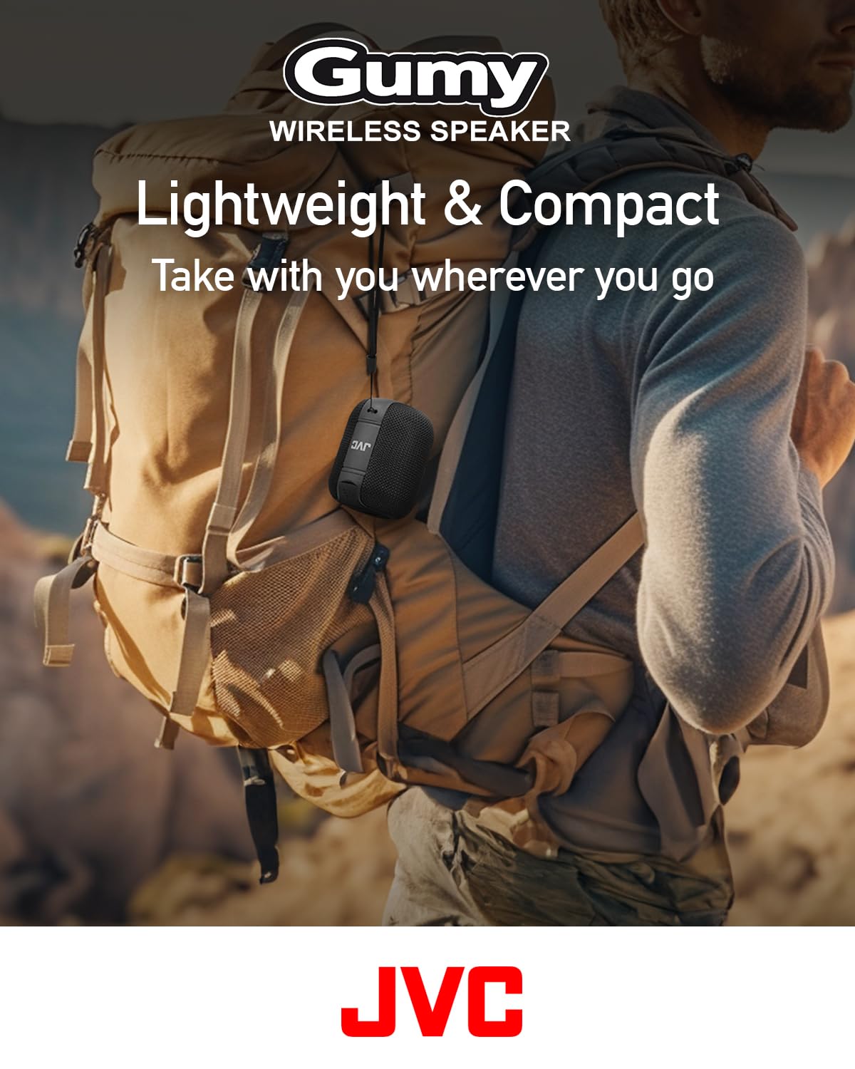 Jvc Portable Gumy Wireless Speaker With Surround Sound, Bluetooth 5.3, Lightweight, Tws Capability, Usb C, Up To 15 Hour Battery