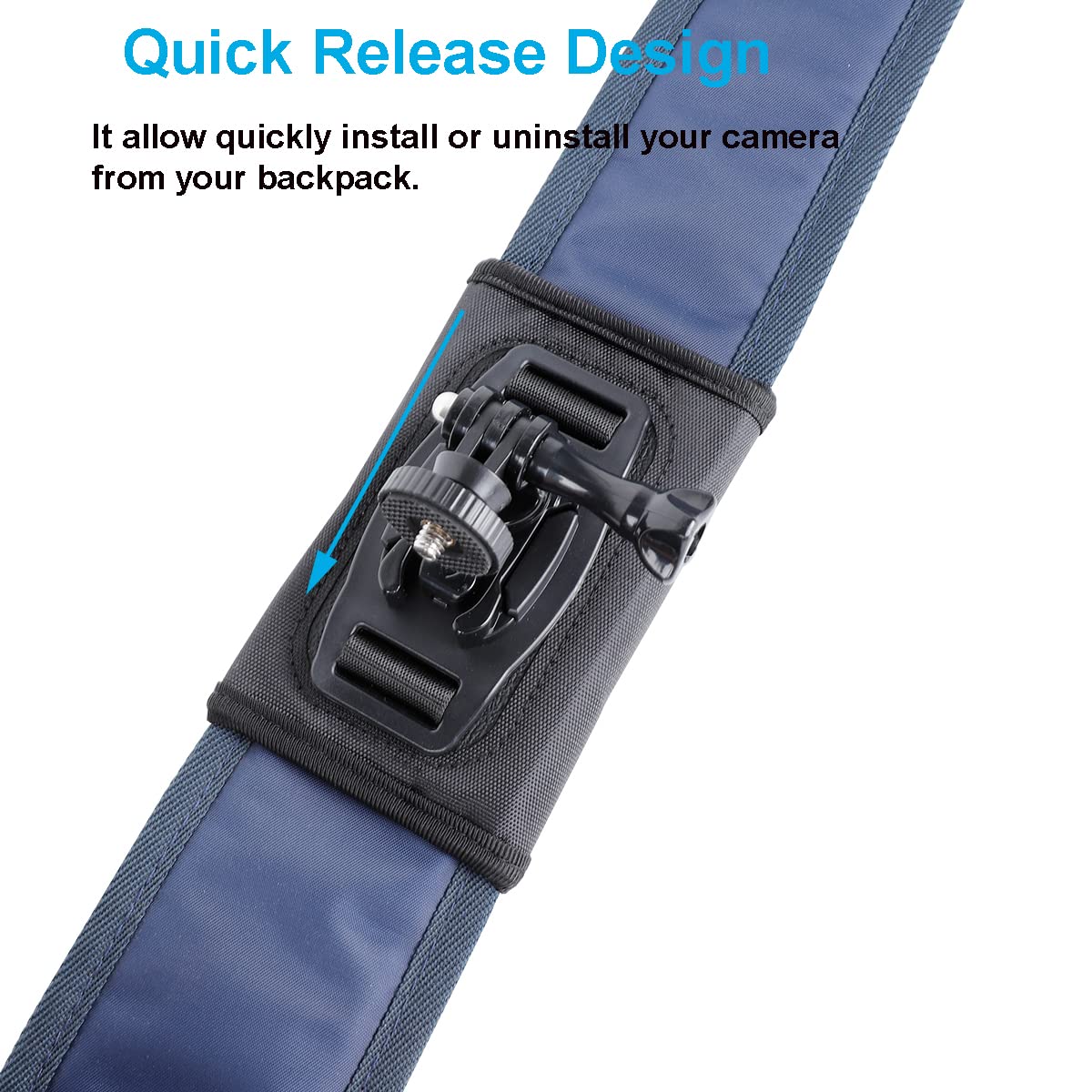 Pellking Camera Backpack Belt Mount For Insta360 One X4/X3/ One X2/ One R/Go 2 Compatible With Gopro Hero10 /9/8/7/6 And Other Action Camera, With 1/4 Adapter