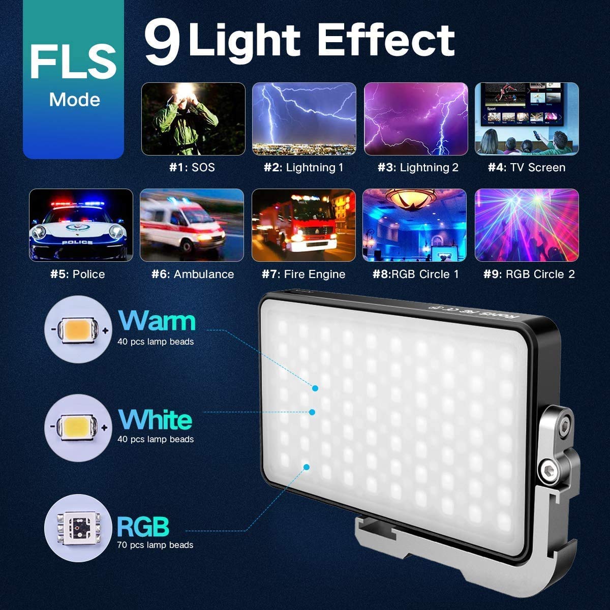IVISII G2 Portable RGB Camera Light, 4300mAh Battery, 12W LED, 2600-10000K, Ideal for Photography and Video Conferencing