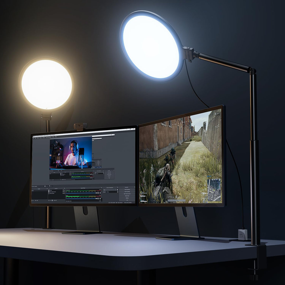 Weilisi 10.2'' Desk Ring Light With Stand For Zoom Meetings, Ring Light For Desk With Clamp, 360 Rotate & Flexible Height Video 