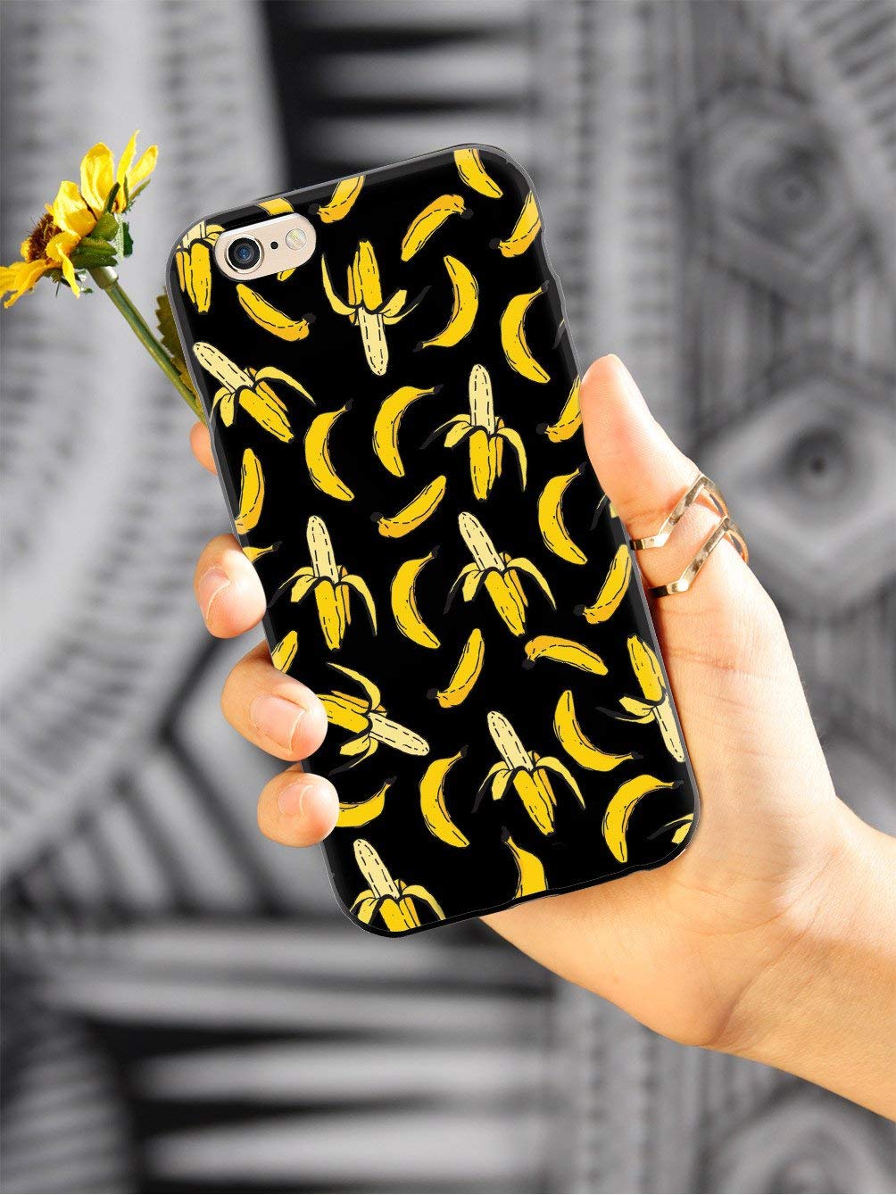 Inspired Cases 3D Textured Phone Case for Samsung Galaxy S7 Banana Pattern Multi Rubber Bumper