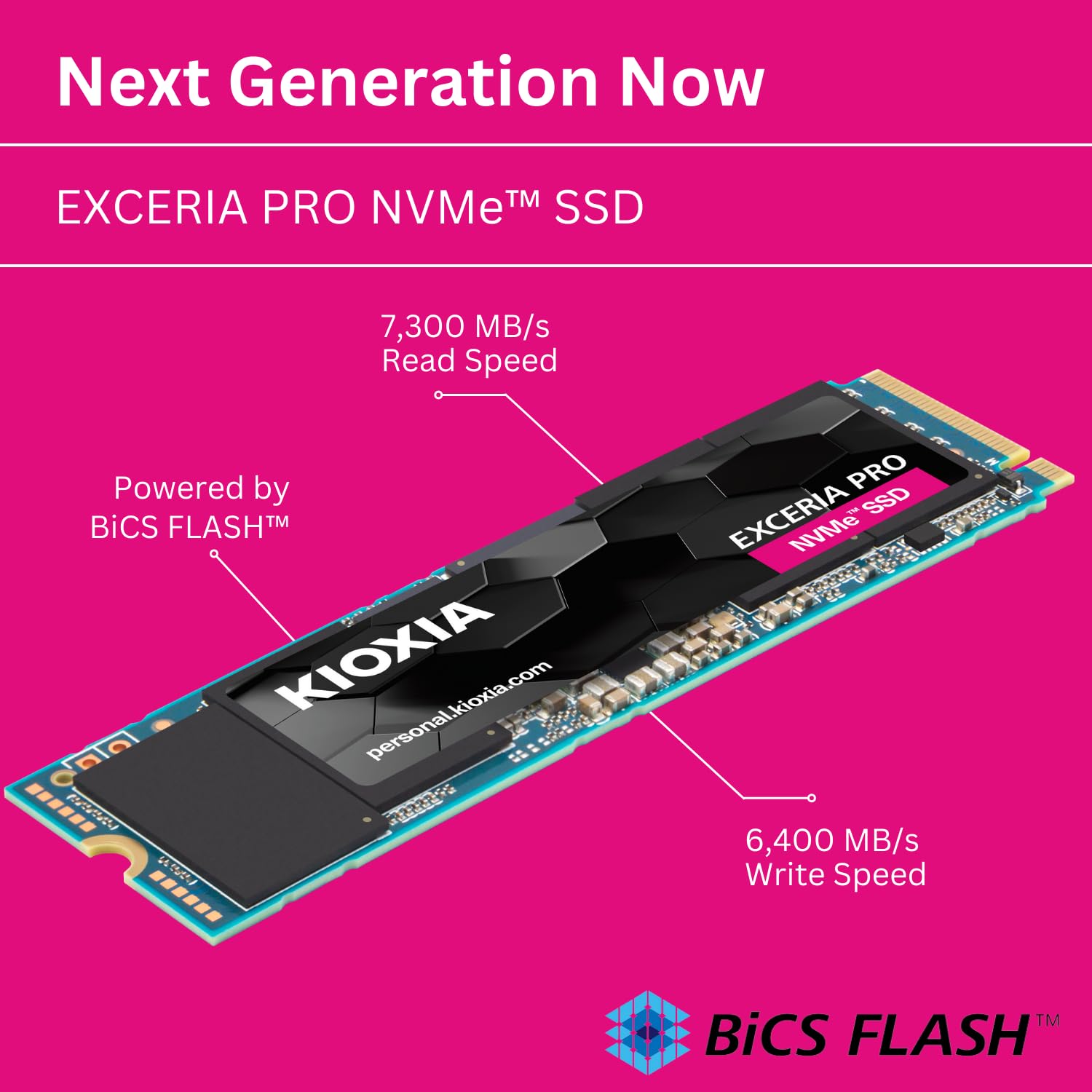 Kioxia Exceria Pro M.2 1000 Gb Pci Express 4.0 Bics Flash Tlc Nvme