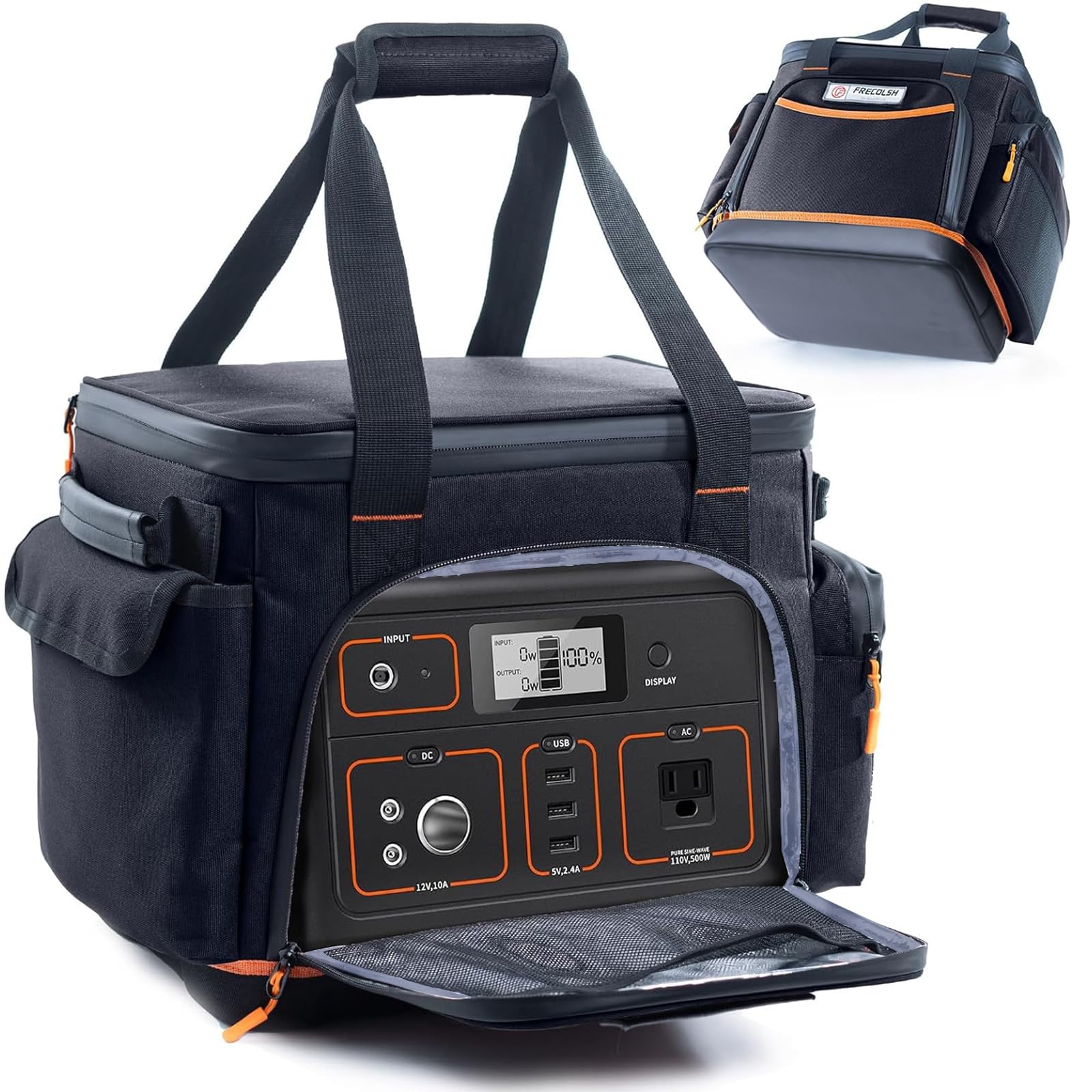 Frecolsh Travel Carrying Case Compatible With Jackery Explorer 1500, Portable Power Station Storage Case With Waterproof Bottom