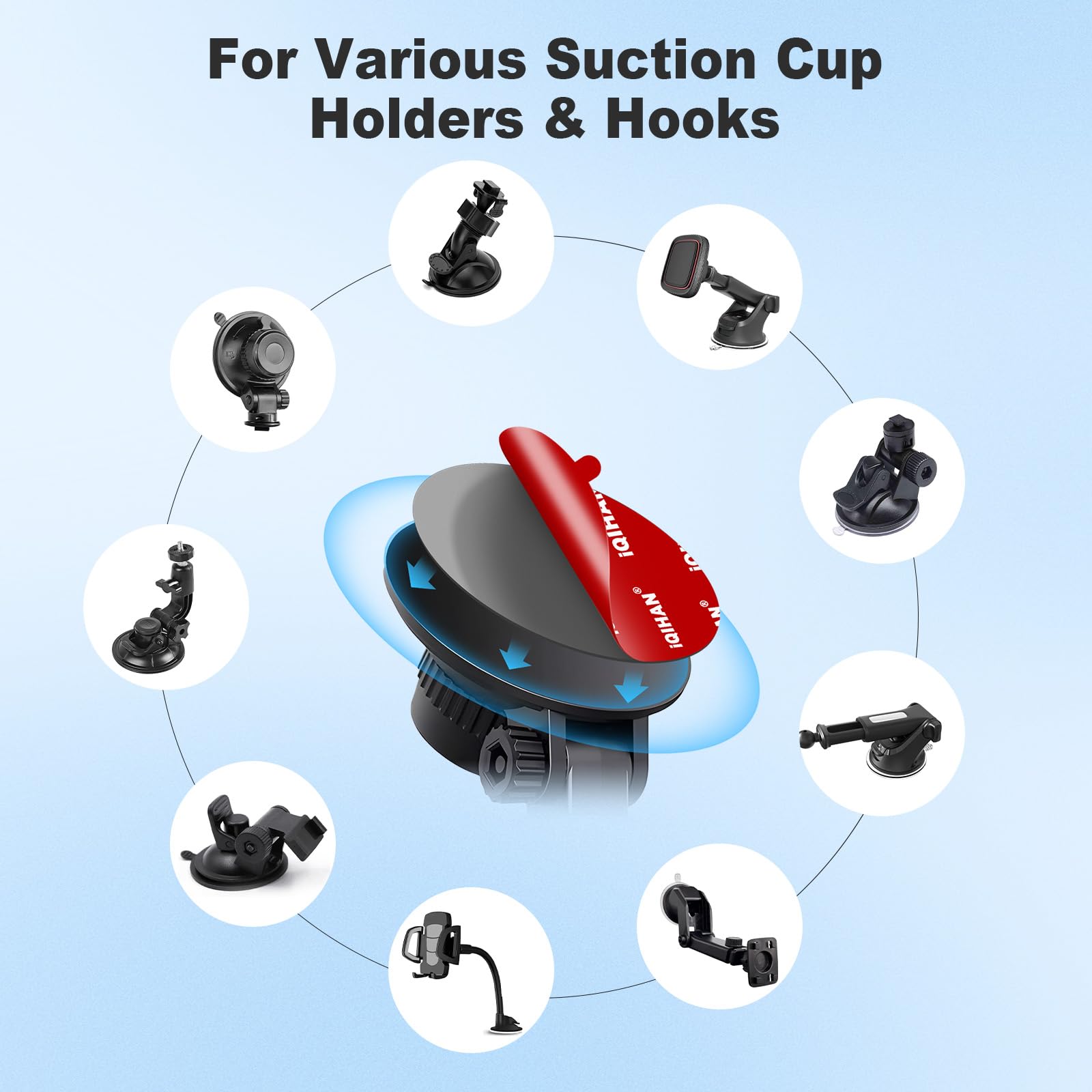 Sticky Pads For Car Phone Mount, 6Pcs 2.76''(70Mm) Heavy Duty Adhesive For Dashboard/Windshield Cellphone Holder Suction Cup Bas