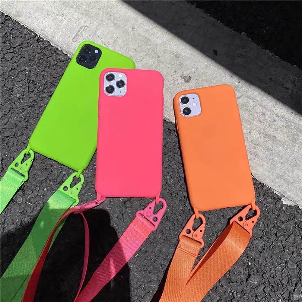 Cquukoi Compatible With Iphone 14 Pro Max,Crossbody Phone Case With Lanyard Cute Soft Silicone Case With Adjustable Shoulder Str