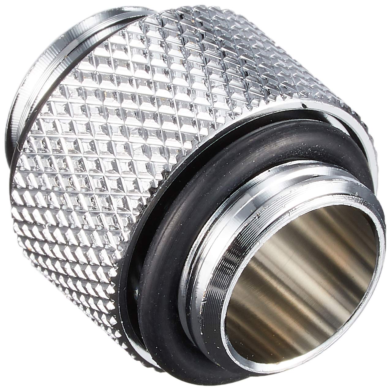 Bitspower G1/4 10mm Male to Male Fitting, Silver Shining