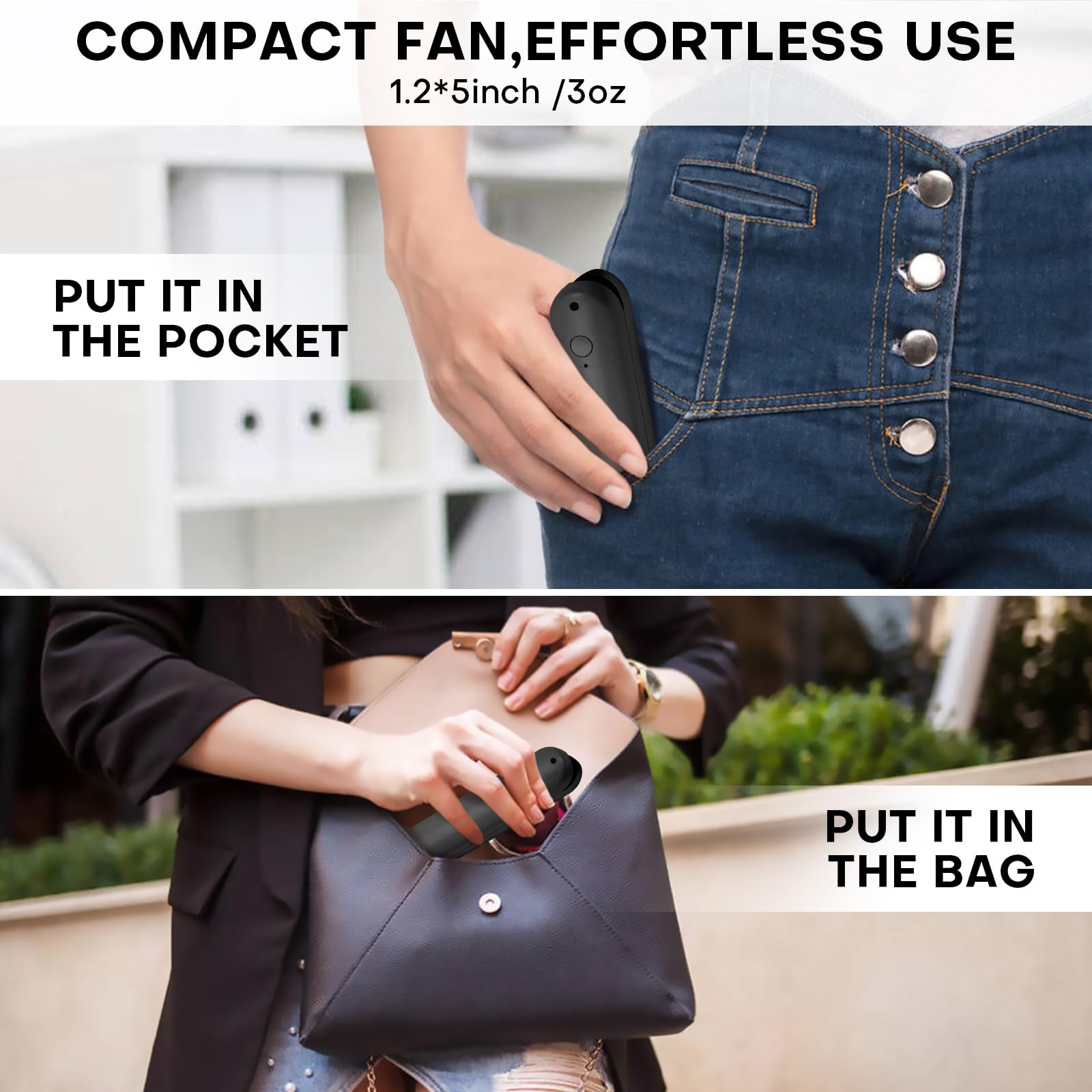 Nezylaf Handheld Mini Fan,Portable Small Pocket Fan,Rechargeable Personal Fan With Power Bank 2000Mah, Travel Essentials For Wom