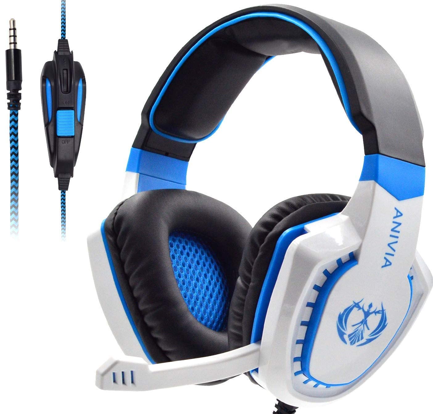 Anivia Over Ear Headphones Wired with Microphone - Stereo Surround Sound Headsets Gaming Headset with HD Mic, Bass, Noise Isolat