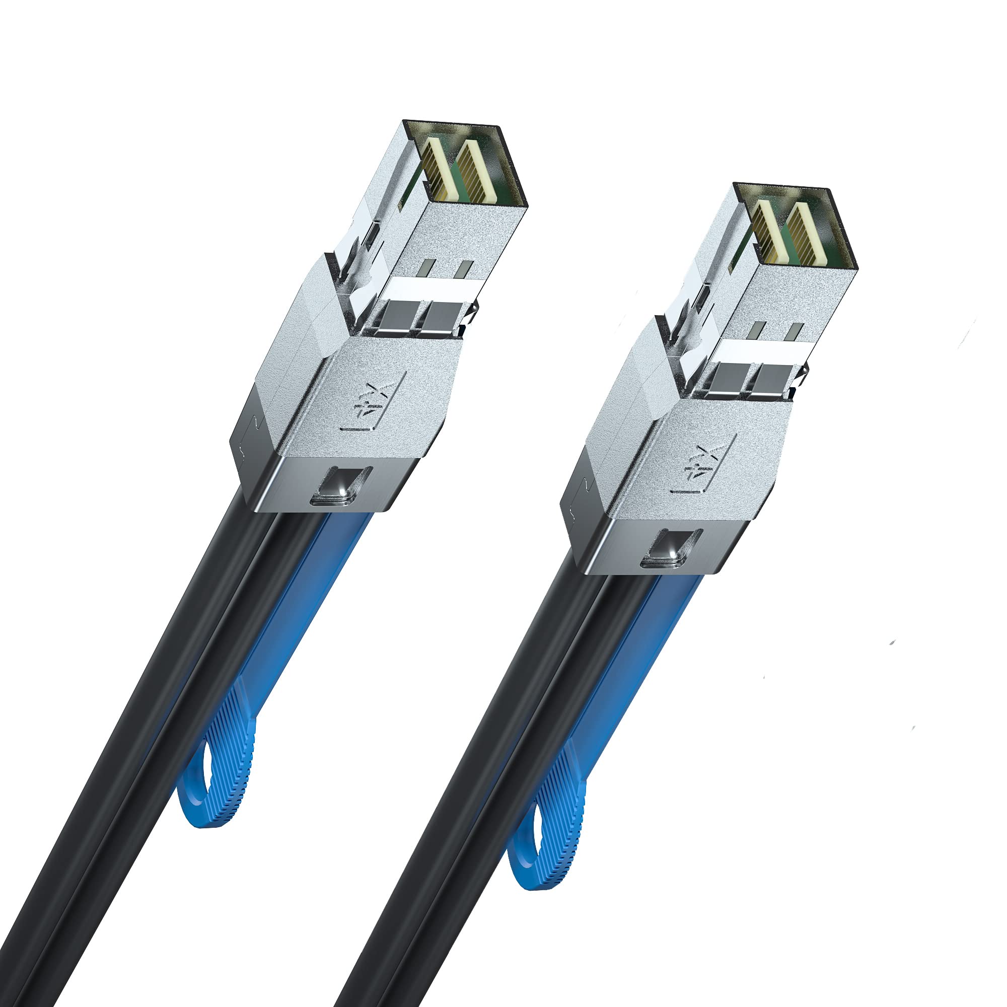 H!Fiber.Com 12G External Mini Sas Hd Sff 8644 To Mini Sas Sff 8644 Cable, High Density Hd Cable, 3 Meter(9.8Ft), For Hard Disk S