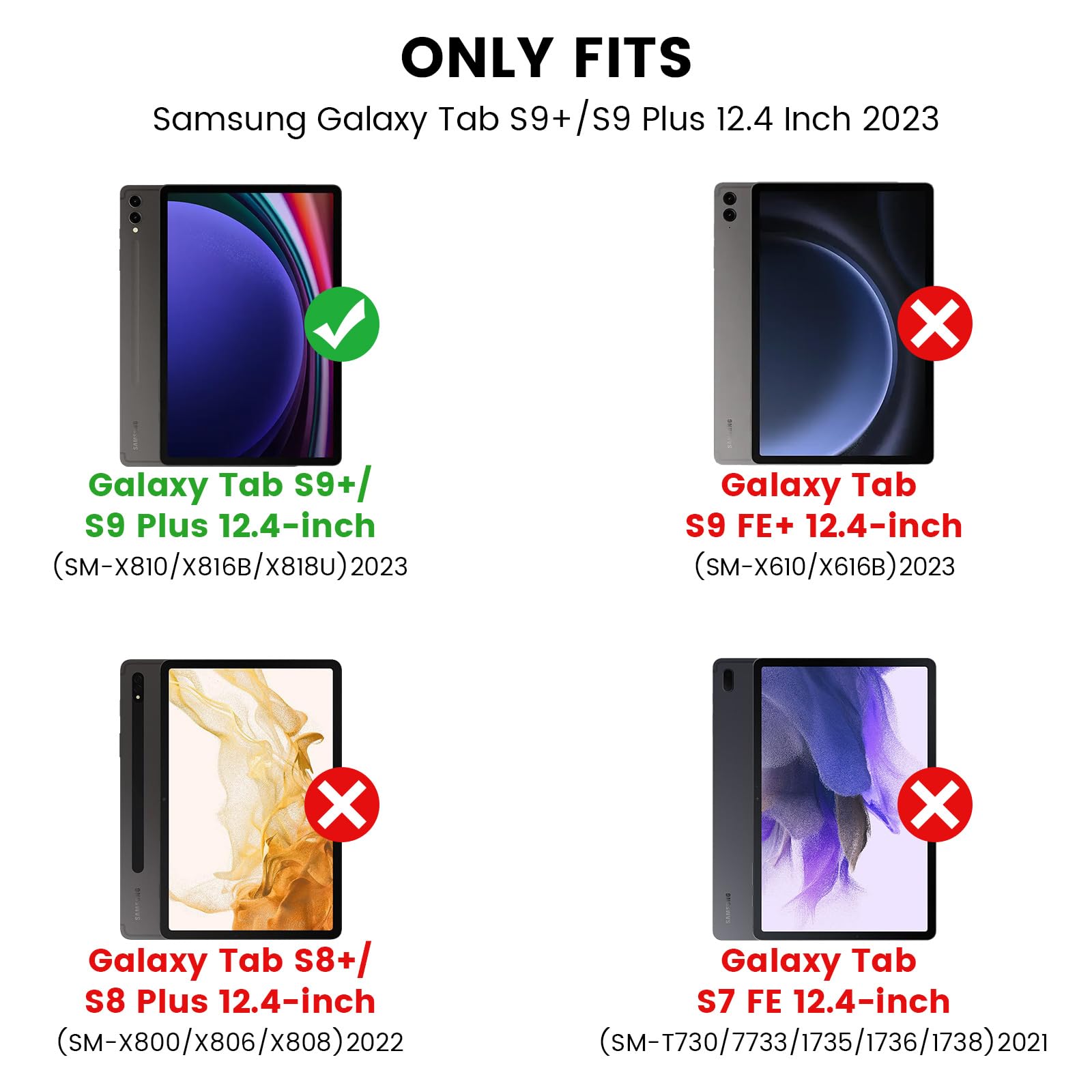 Nillkin For Samsung Galaxy Tab S9 Plus Detachable Keyboard Case With 7 Backlit, Kickstand, Trackpad, S Pen Holder, S9+ 5G Tablet