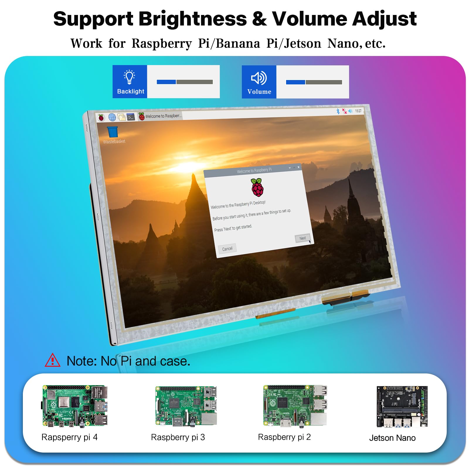 Hamtysan 9 Inch Touch Screen Monitor With 1024X600 Ips Screen Mini Monitor For Raspberry Pi Laptop Pc (Sliver