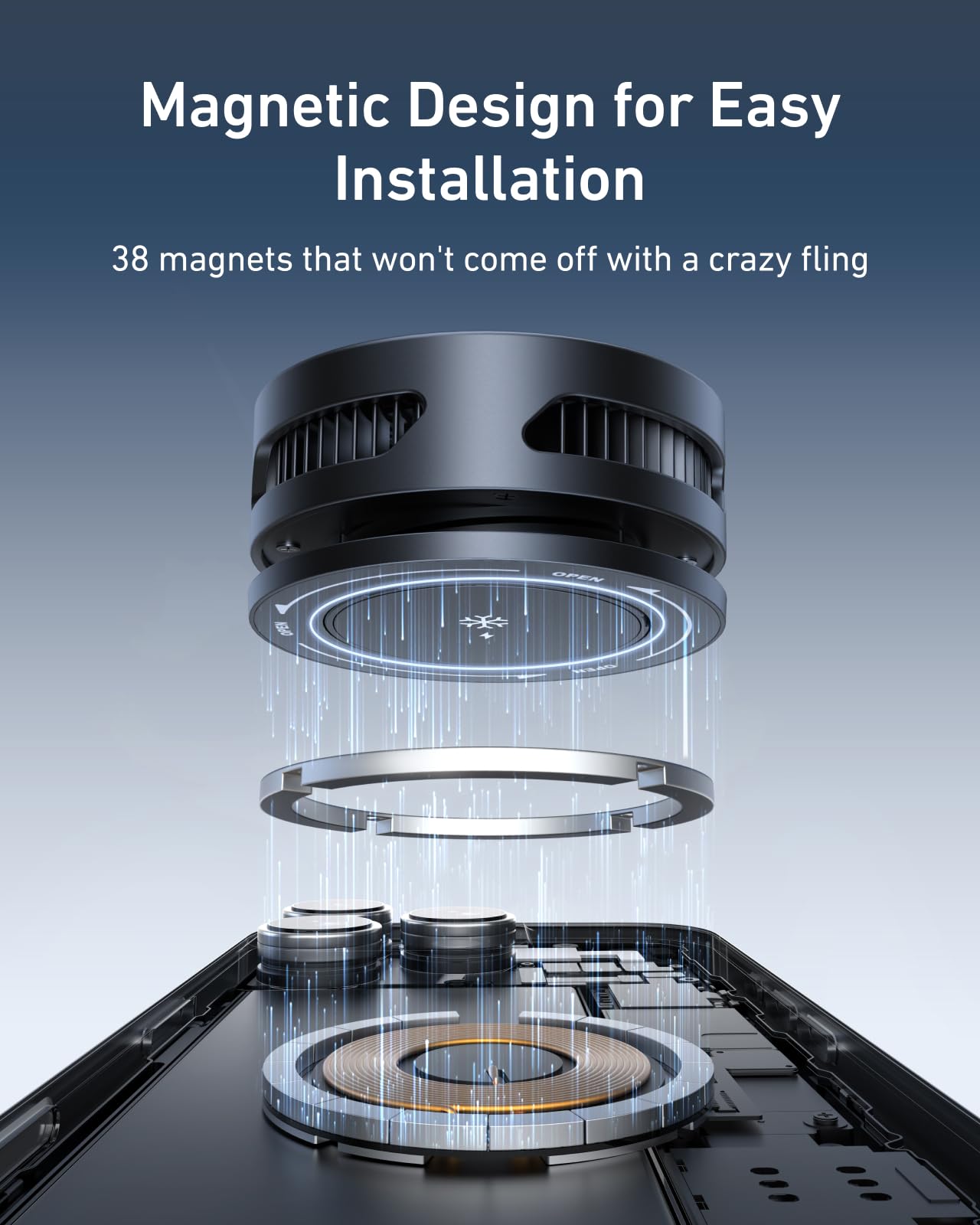 Telesin Magnetic Phone Cooler Pro For Gaming And Live Streaming, Cell Phone Cooling Fan Portable Phone Radiator Cooling Fan For