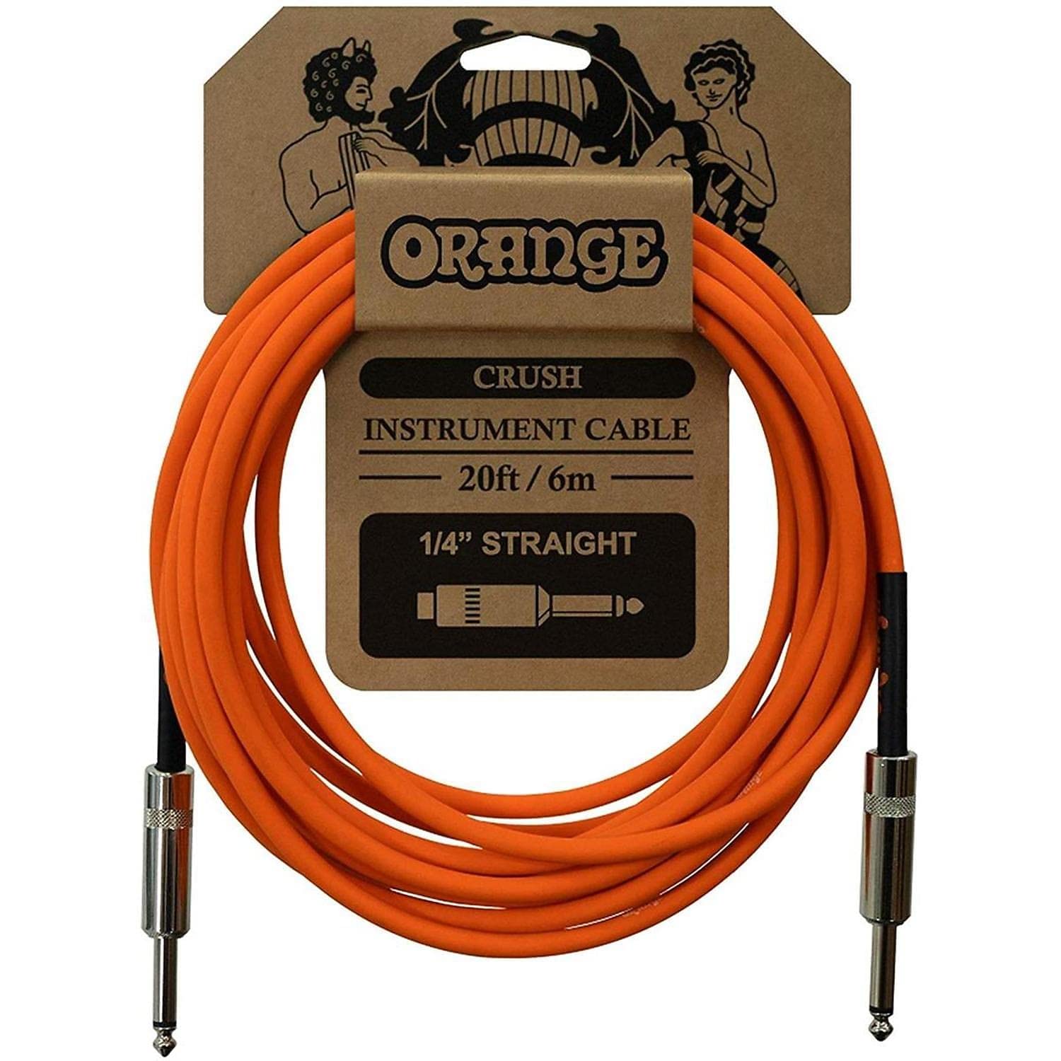 Orange Crush Instrument Cable 20Ft/6M 1/4' Straight Ca036 Guitar Cable