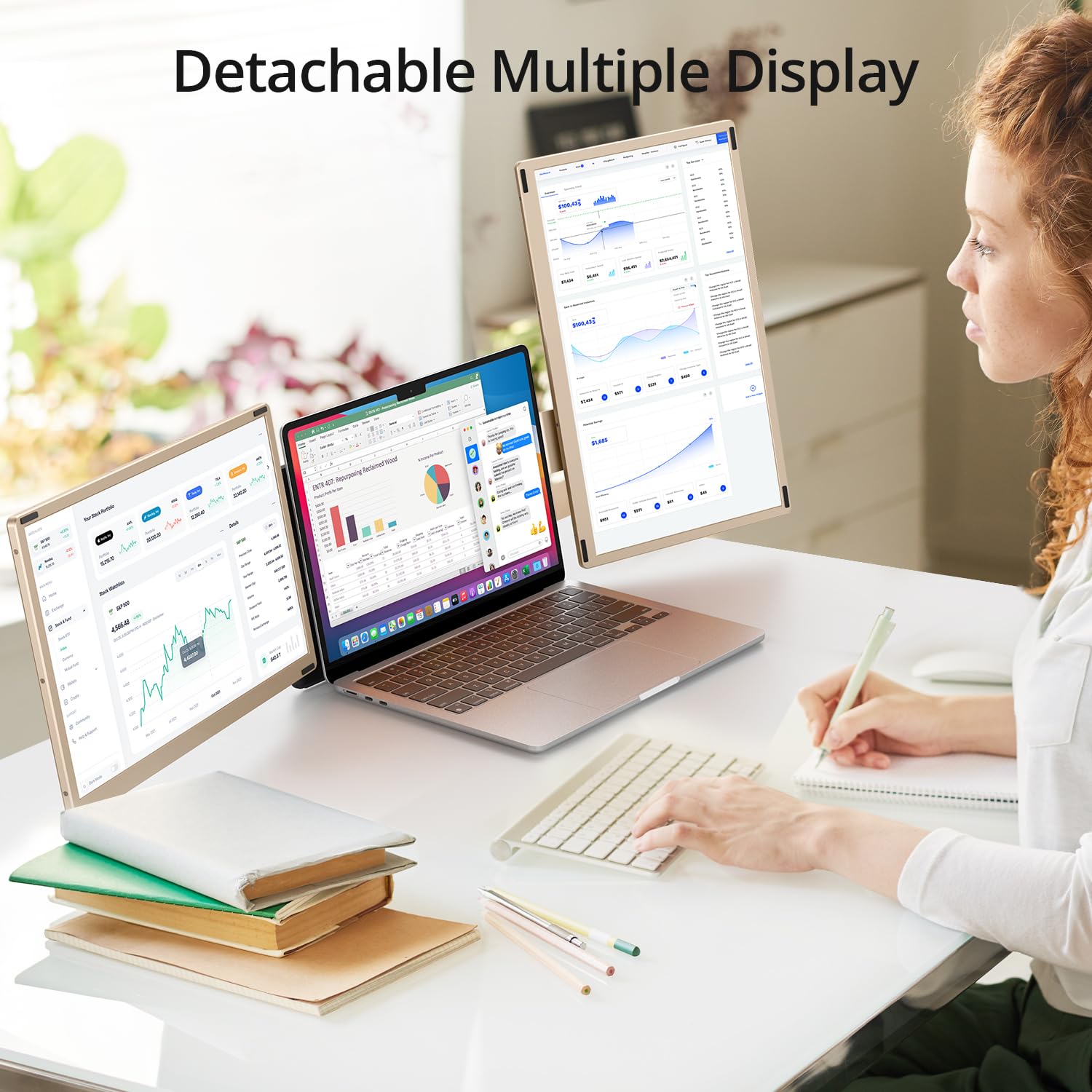 Leudaich 15.6'' Screen Extender Portable Laptop, 1080P Diy Portable Laptop Monitor Extender With 360 Rotation, Plug&Play Detacha