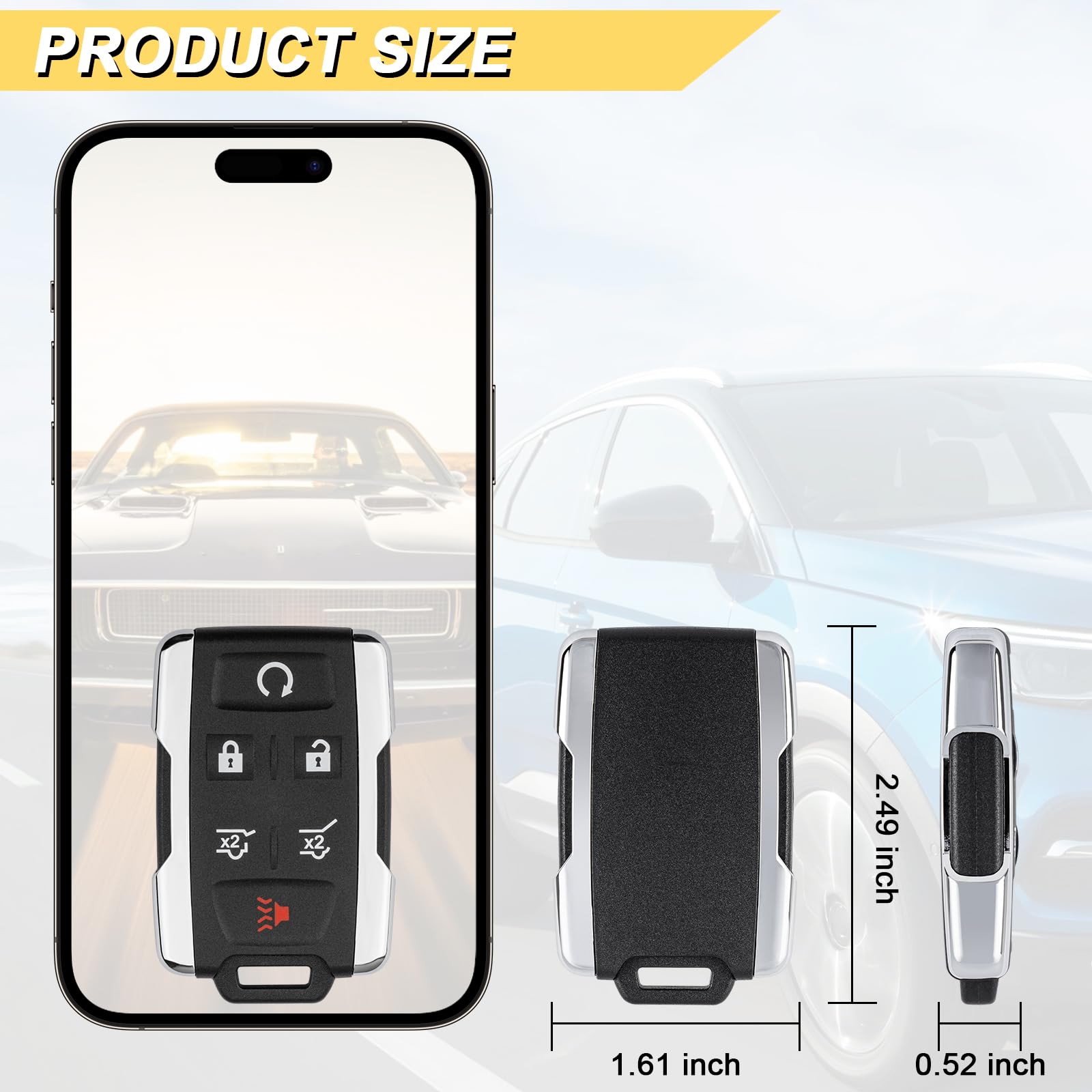 Vurkcy Key Fob Replacement For 2014-2020 Chevrolet Suburban Tahoe & Gmc Yukon/Yukon Xl Car Keyless Entry Remote Control, M3N-323