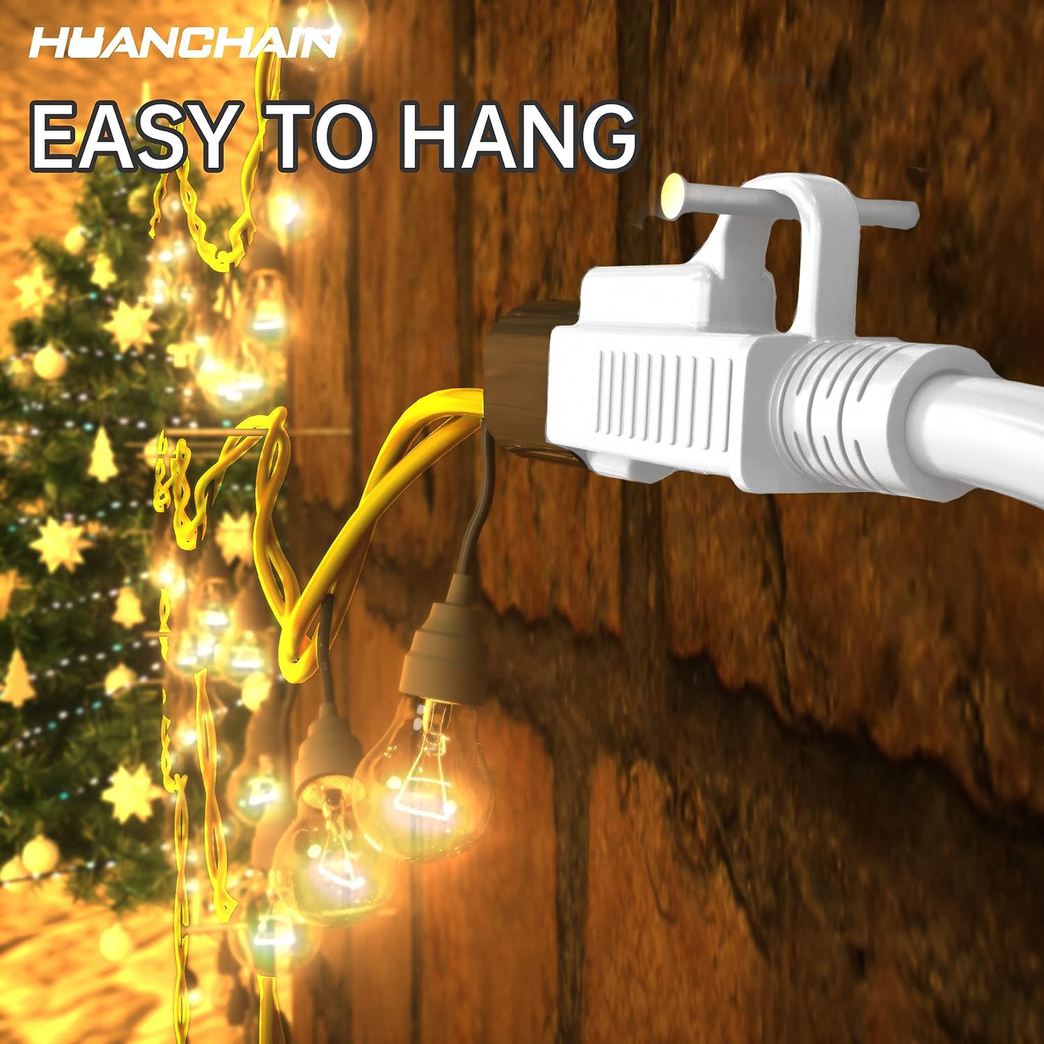 Huanchain Indoor Outdoor White Extension Cord 8 Ft Waterproof, 16/3 Gauge Flexible Cold Resistant Appliance Extension Cord Outsi