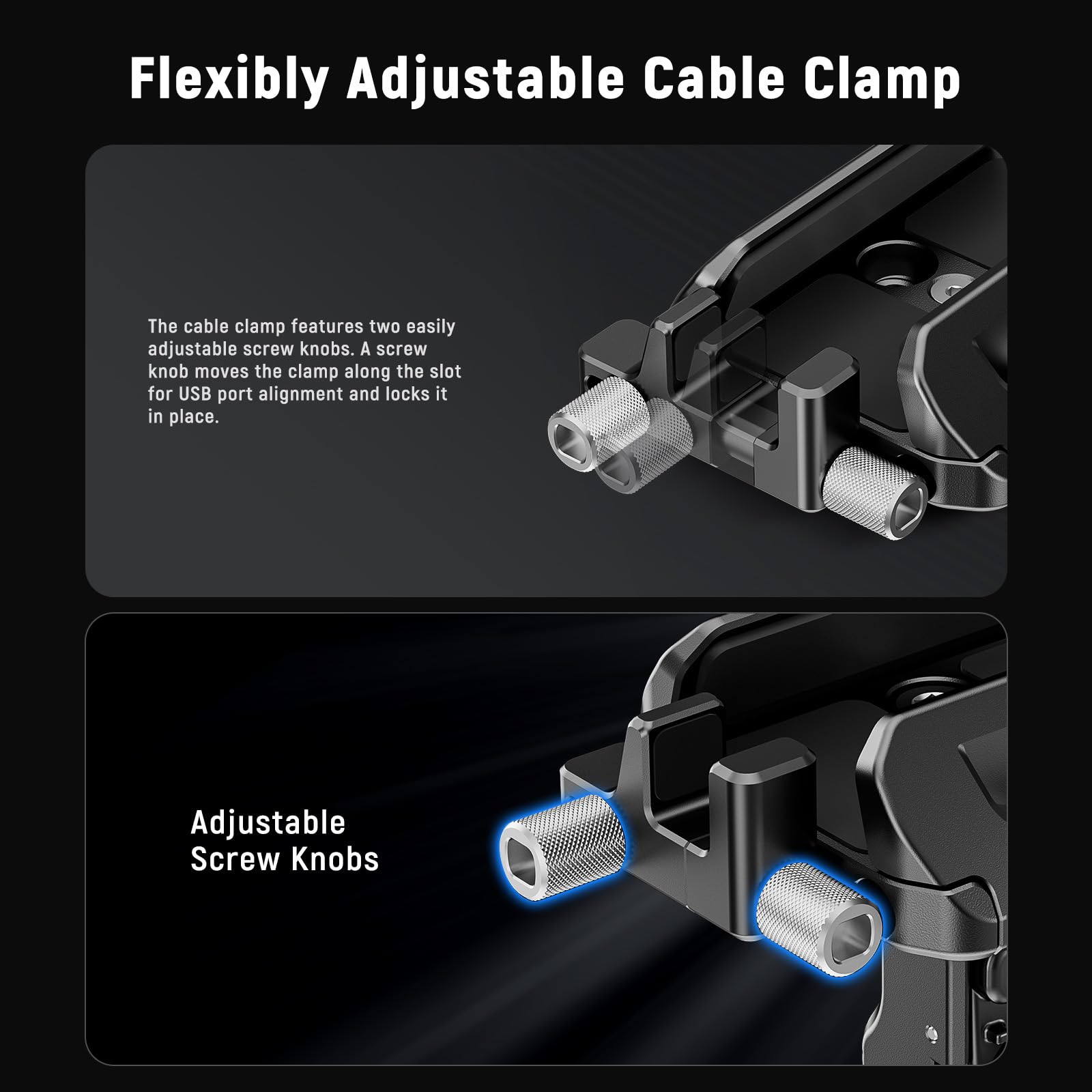 Neewer Ssd Holder 40-65Mm Quick Release Ssd Bracket Mount With Cable Clamp Compatible With Smallrig Phone Cage For 16 Pro Max 15