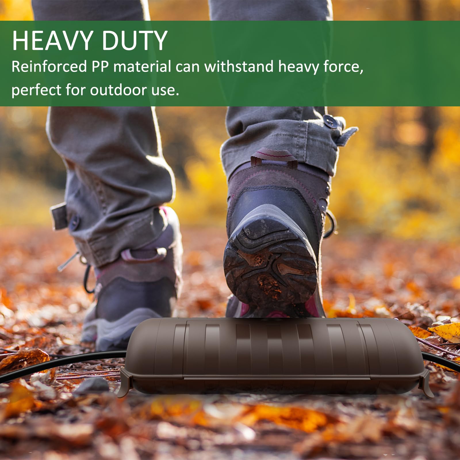 Outdoor Extension Cord Safety Cover With Waterproof Protector Seal, Weatherproof Electrical Connection Box, Brown
