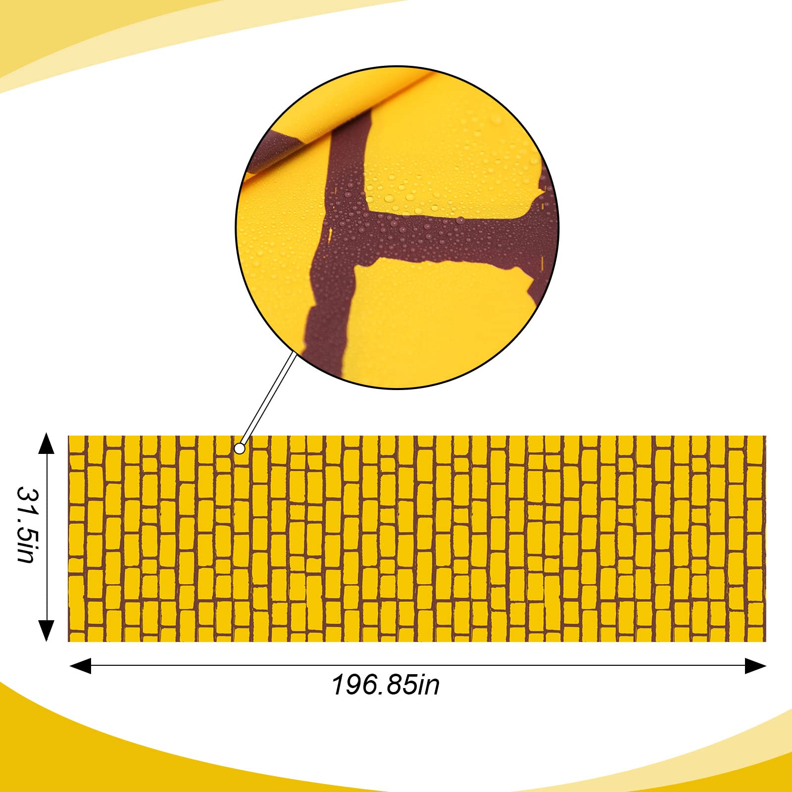 31.5 Inch X 16.4 Feet Long Brick Road Floor Runner Brick Wall Backdrop, Princess Decorations, Brick Road For Halloween Wizard Co