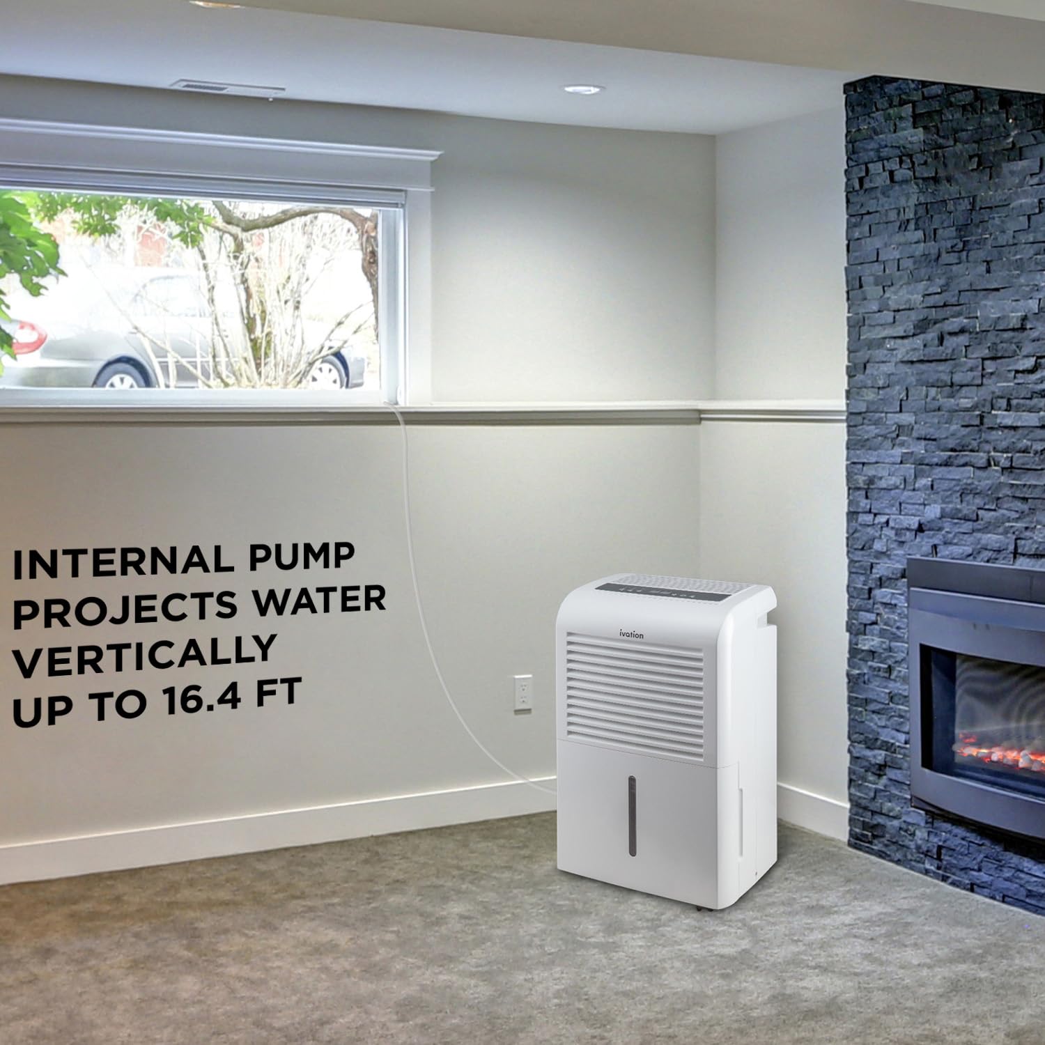 Ivation 4,500 Sq Ft Dehumidifier With Pump, Large Capacity Compressor Includes Programmable Humidity, Hose Connector, Auto Shutoff And Restart And Washable Filter (4,500 Sq Ft W/Pump)