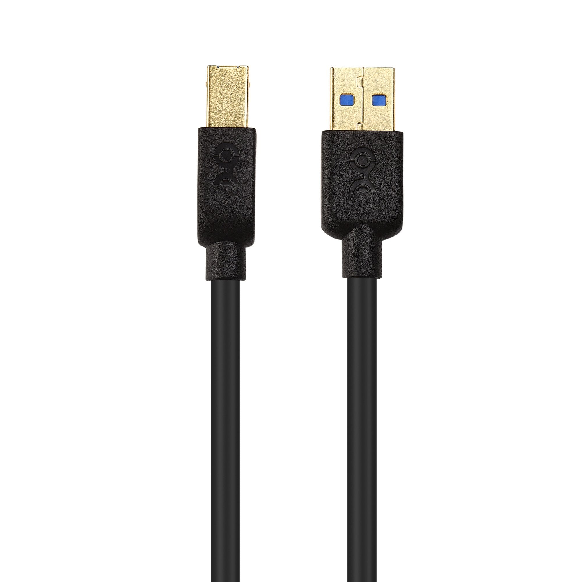 Cable Matters 2 Pack Short Usb 3.0 Cable (Usb 3 Cable, Usb 3.0 A To B Cable) In Black 3 Ft