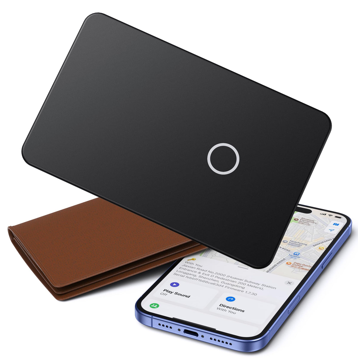 Ivanky Wallet Tracker Card, Smart Rechargeable Thin Wallet Finder, Works With Apple Find My (Ios Only), Item Finder For Luggage