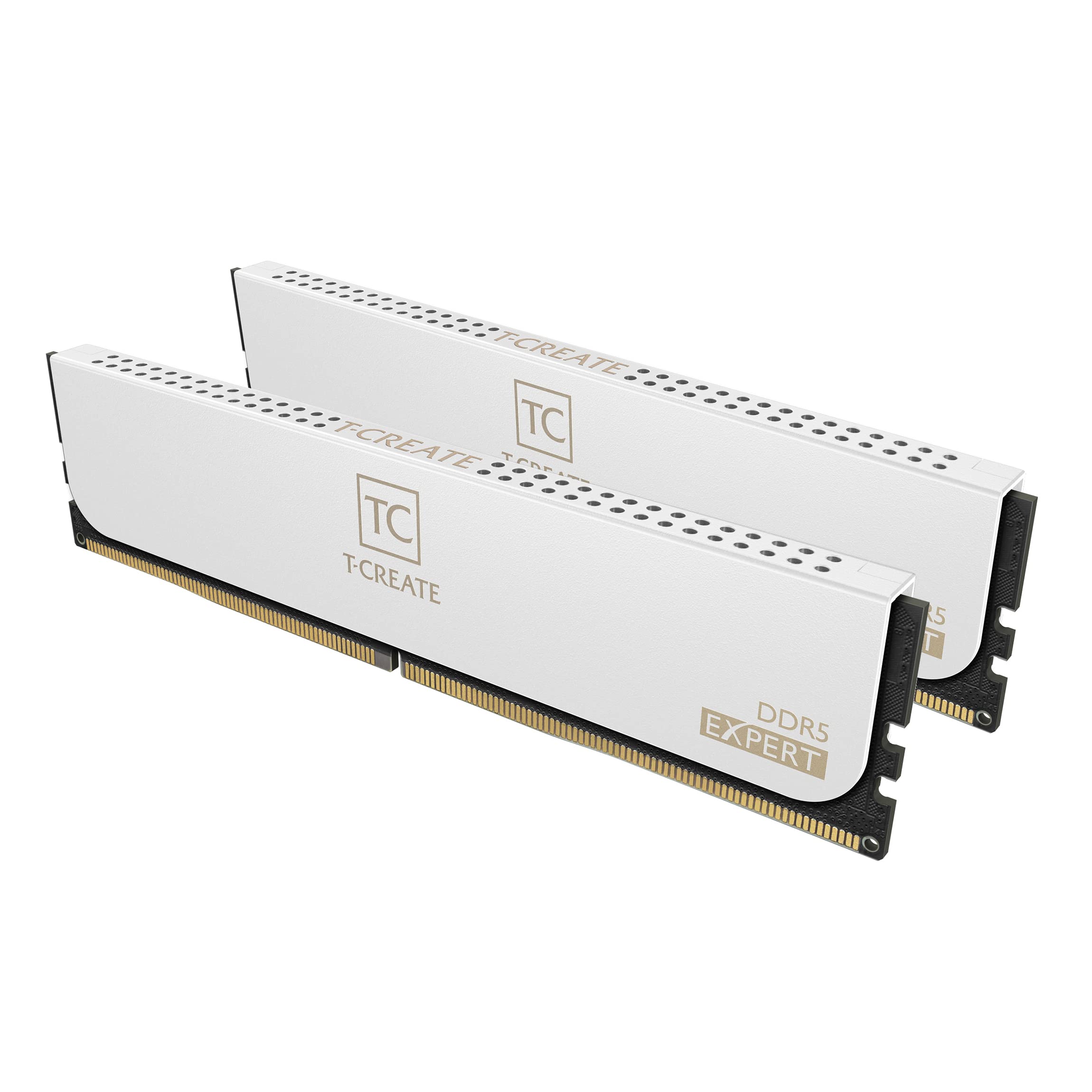 TEAMGROUP TCreate Expert Overclocking 10L DDR5 64GB Kit (2 x 32GB) 6400MHz (PC551200) CL34 Desktop Memory Module Ram White  C