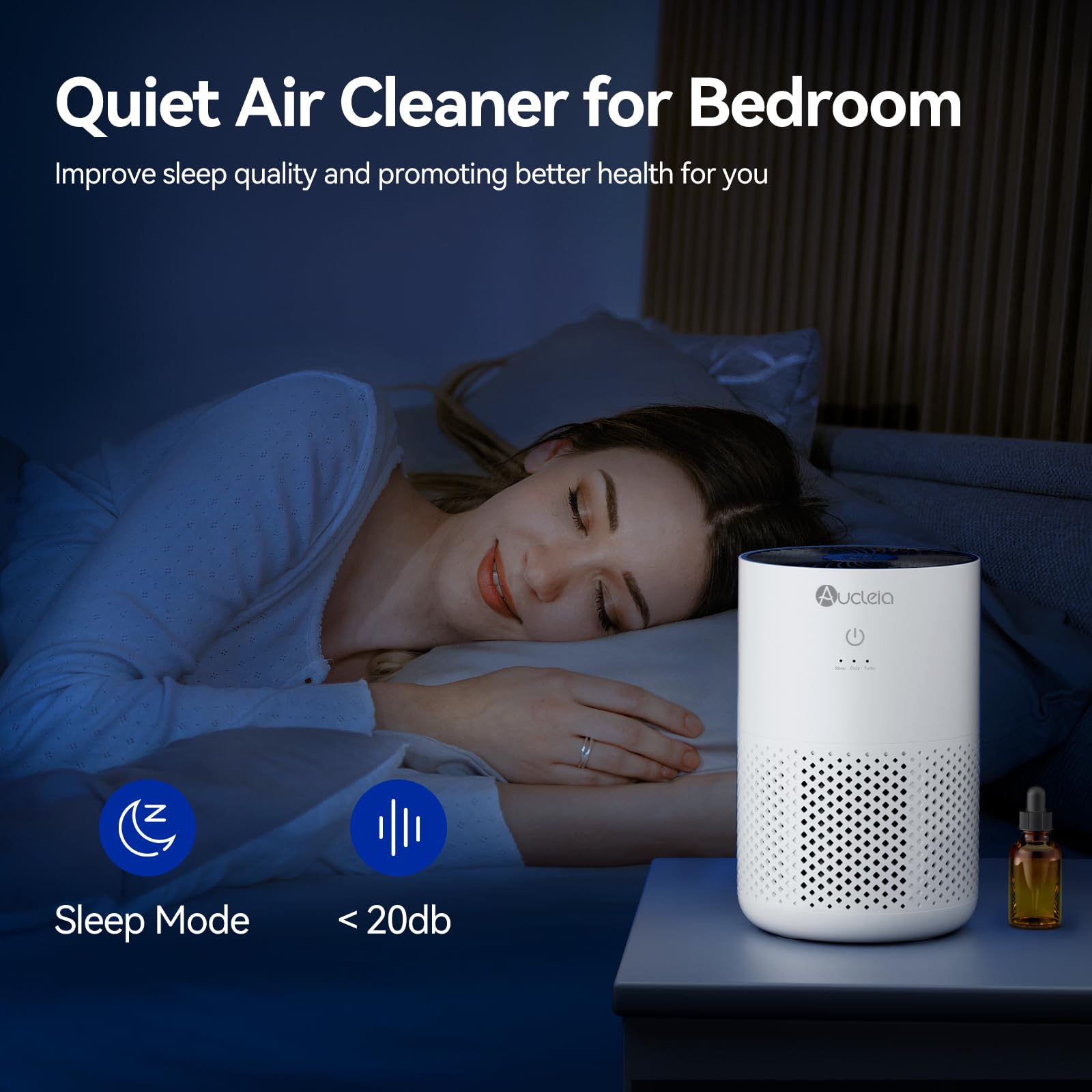 Air Purifiers For Bedroom Up To 588 Ft, 20Db Bedroom Air Purifier For Small Room Removes Dust Pets Hair Smoke Odor With Aromathe