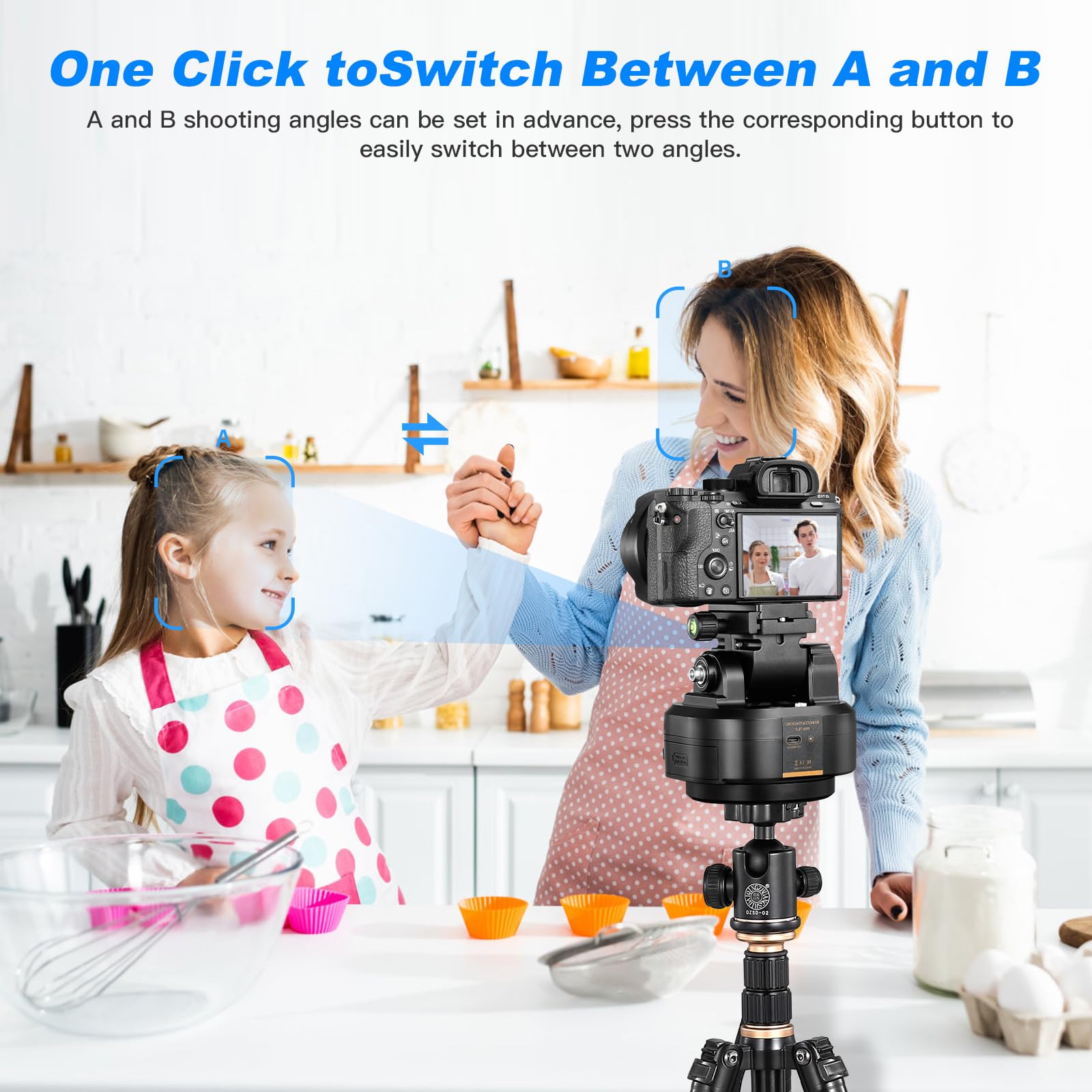 Soonpho M6 Auto Face Tracking Motorized Rotating Panoramic Tripod Head, Remote Control 360� Pan Tilt Head With Mobile Phone Clip For Dslr Cameras, Camcorders, Smartphones, Tripod