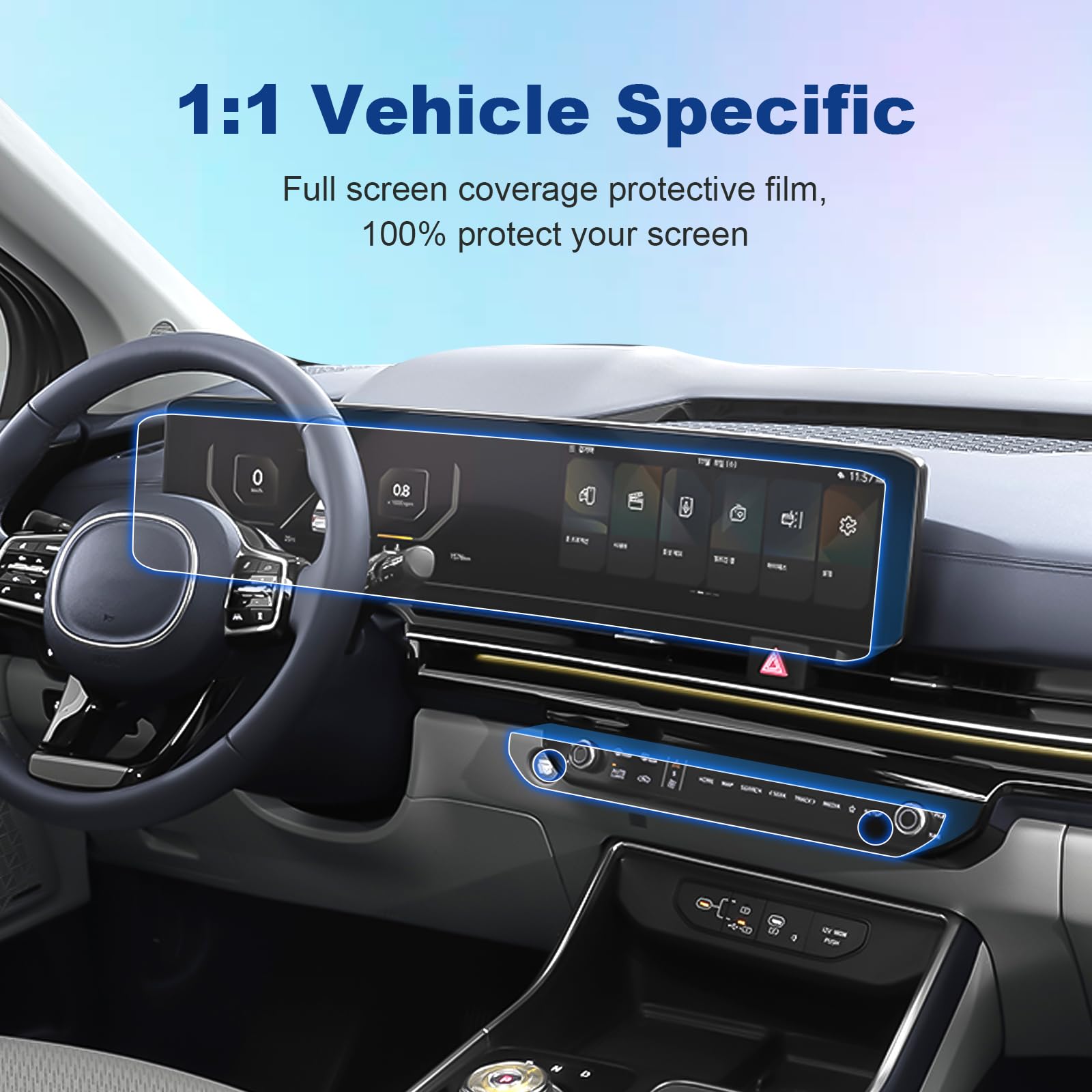 Coleya (4Pack) 2025 Carnival Screen Protector For Kia Carnival (Lx/Lxs/Ex/Sx/Sx Prestige) 12.3 In. Dual Panoramic Displays &Air