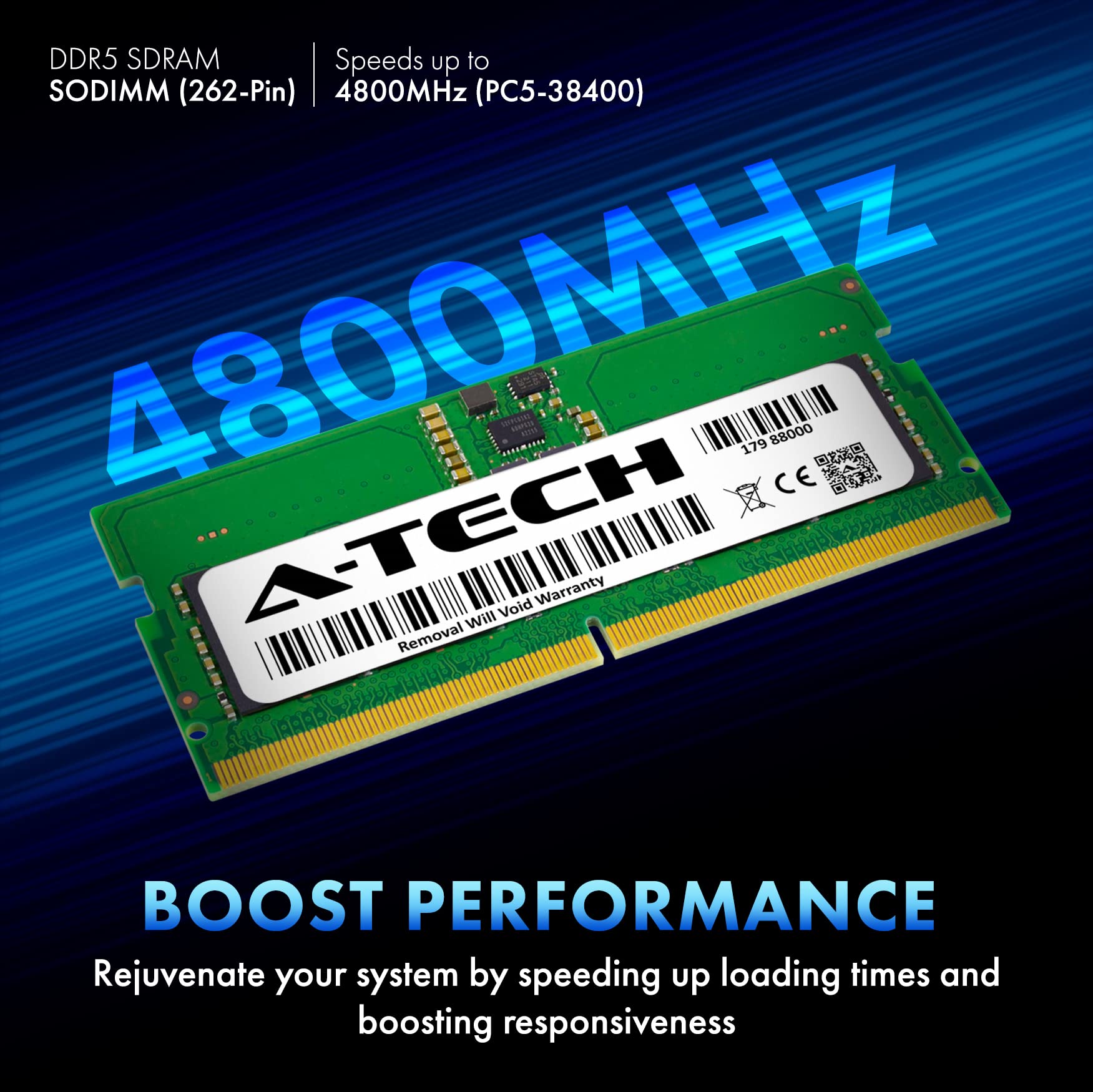 A Tech 16Gb Kit (2X8Gb) Ddr5 4800Mhz Pc5 38400 Cl40 Sodimm 1.1V Non Ecc Unbuffered So Dimm 262 Pin Laptop Ram Memory Upgrade Mod