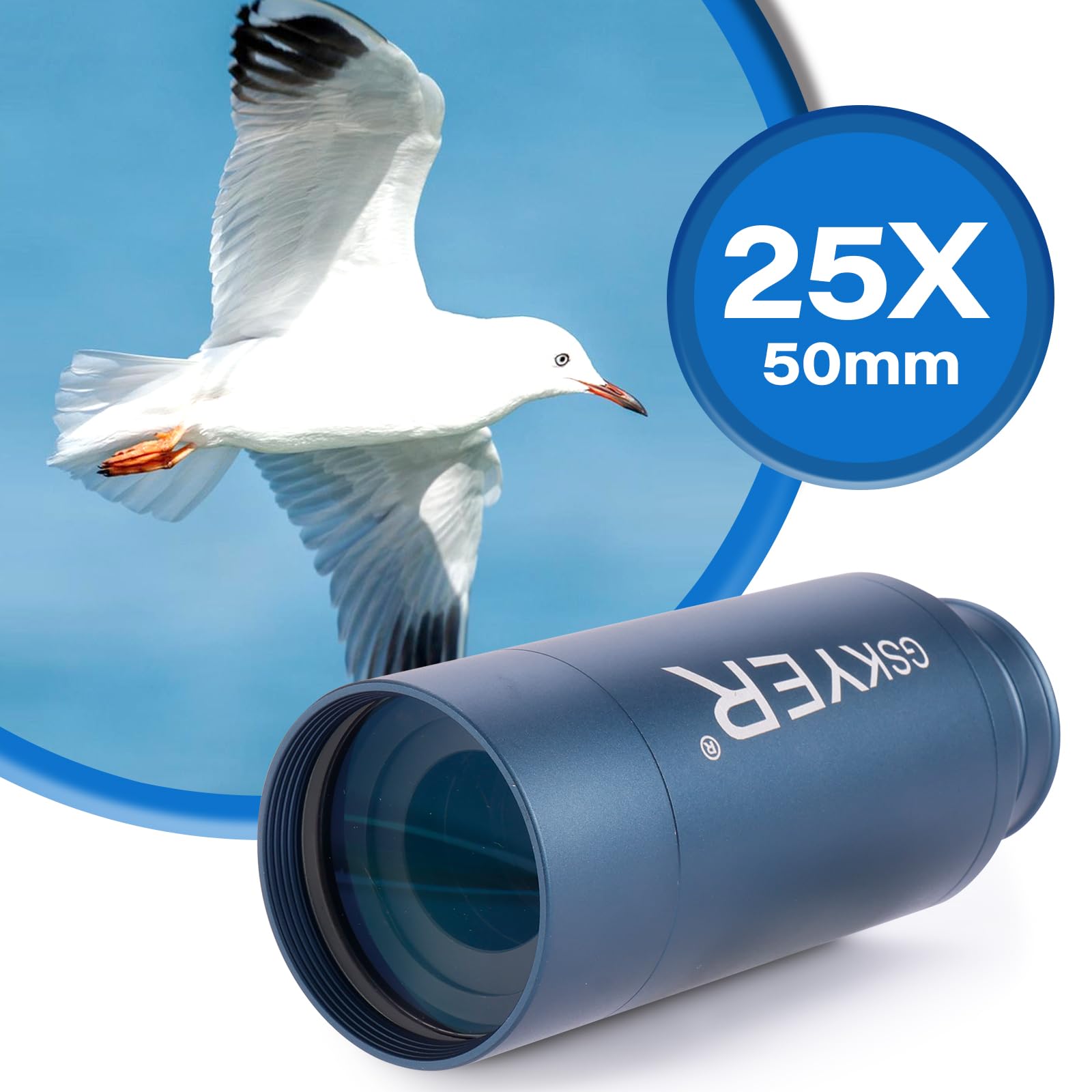 25X50 Monocular Telescope, Monoculars For Adults High Powered: Compact Hd Zoom Scope For Men Gifts Cool Gadgets With Bak4 Prism