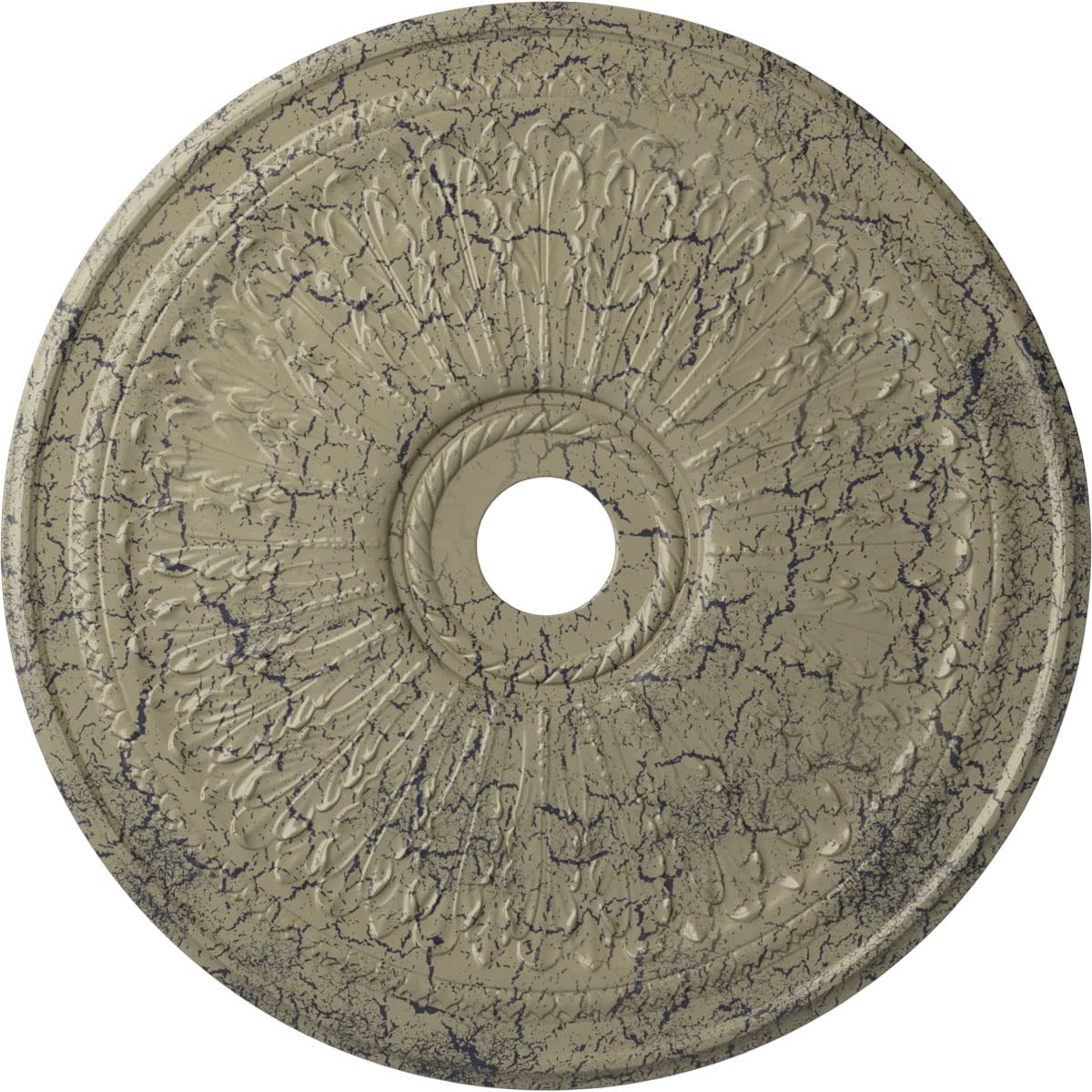 Ekena Millwork CM29OACSC 29 1/8OD X 3 5/8ID X 1P Oak Leaf Ceiling Medallion Fits Canopies Up To 6 1/4, Castle Stone Crackle