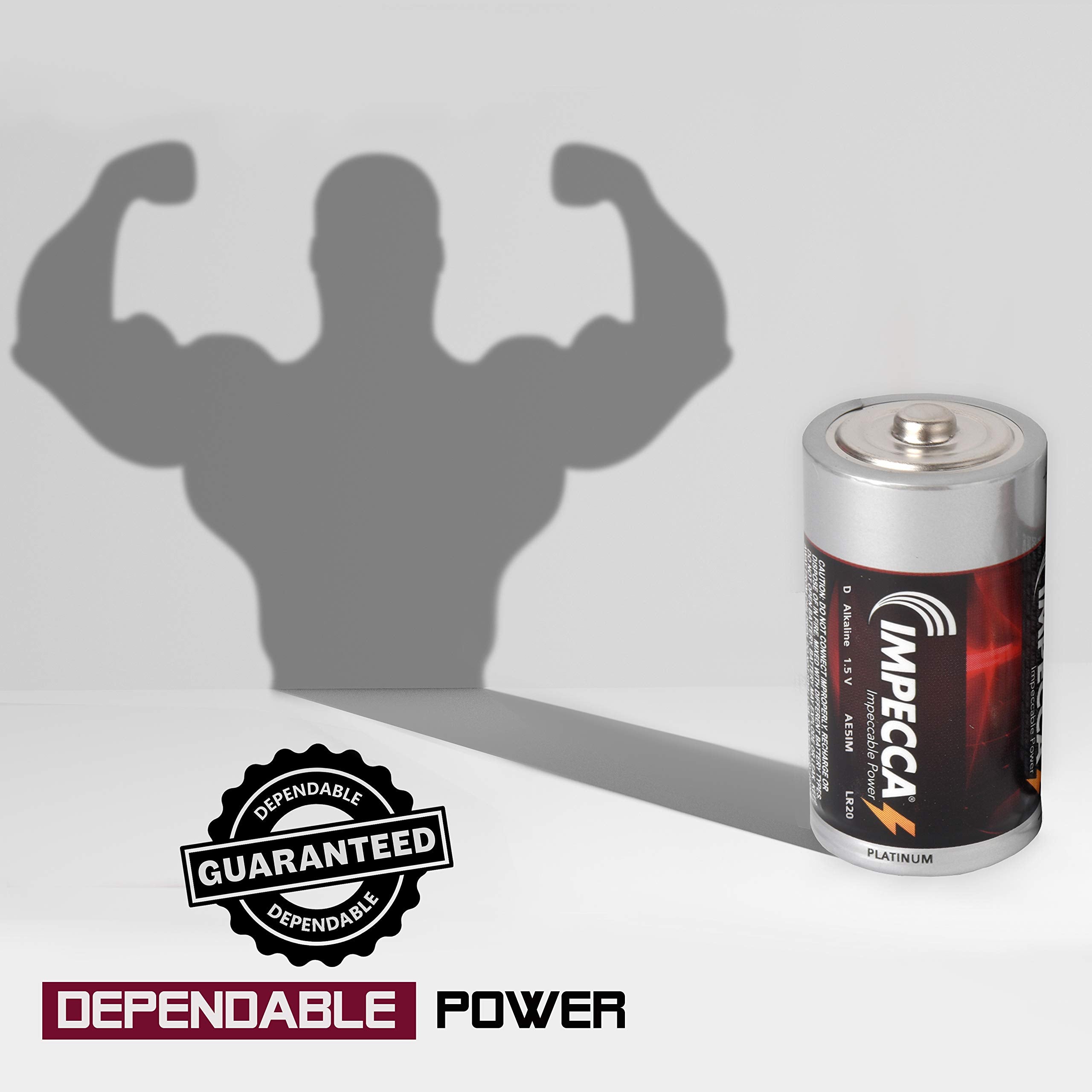 Impecca D Batteries (24 Pack) High Performance Alkaline, Long Lasting, And Leak Resistant Batteries, Lr14, Platinum Series, 24 C