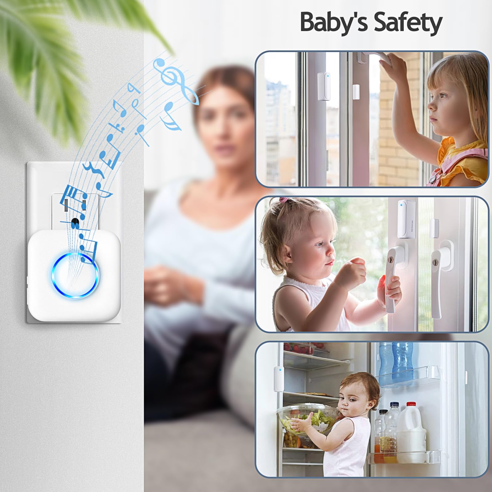 Door Chime, Satisure Door Sensor Chime When Door Opens, Door Entry Alarm For Business/Home/Office/Store With 600 Ft Range 58 Chi
