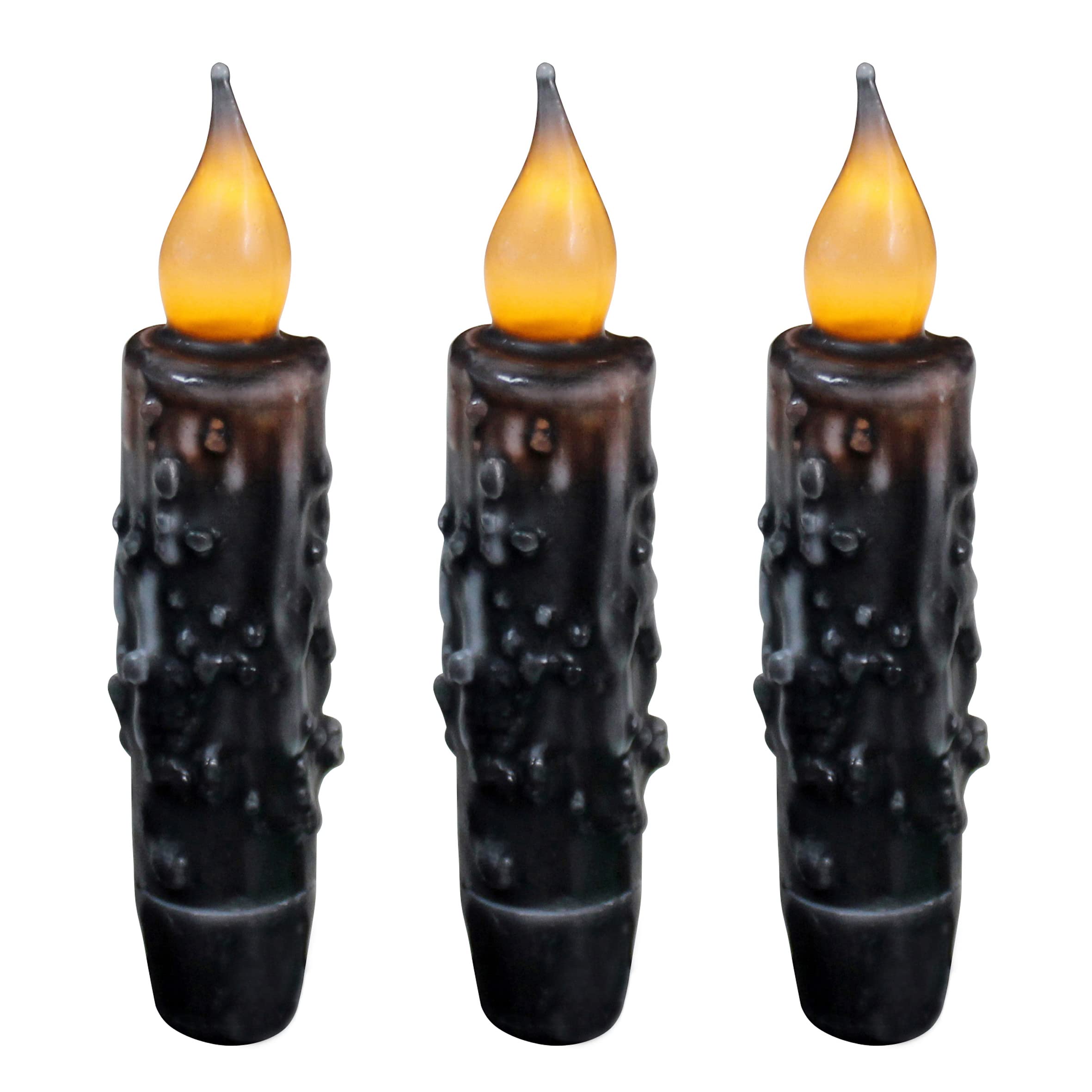 Cvhomedeco. Real Wax Hand Dipped Battery Operated Led Timer Taper Candles Country Primitive Flameless Lights D