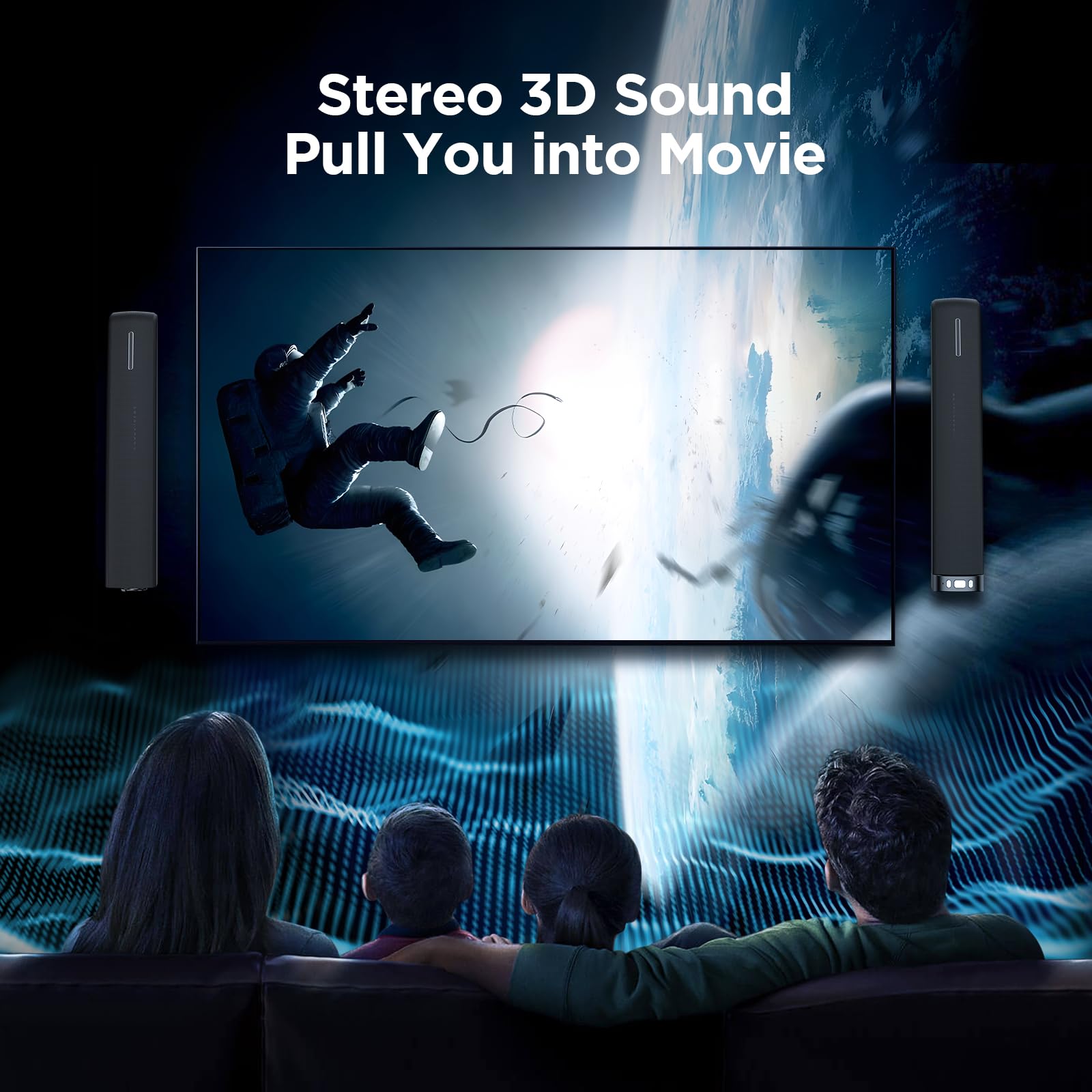 Assistrust Sound Bar For Smart Tv,90W Soundbar With Bluetooth/Arc/Optical/Aux Connect, Auto Volume Boost, 3 Customizable Equaliz