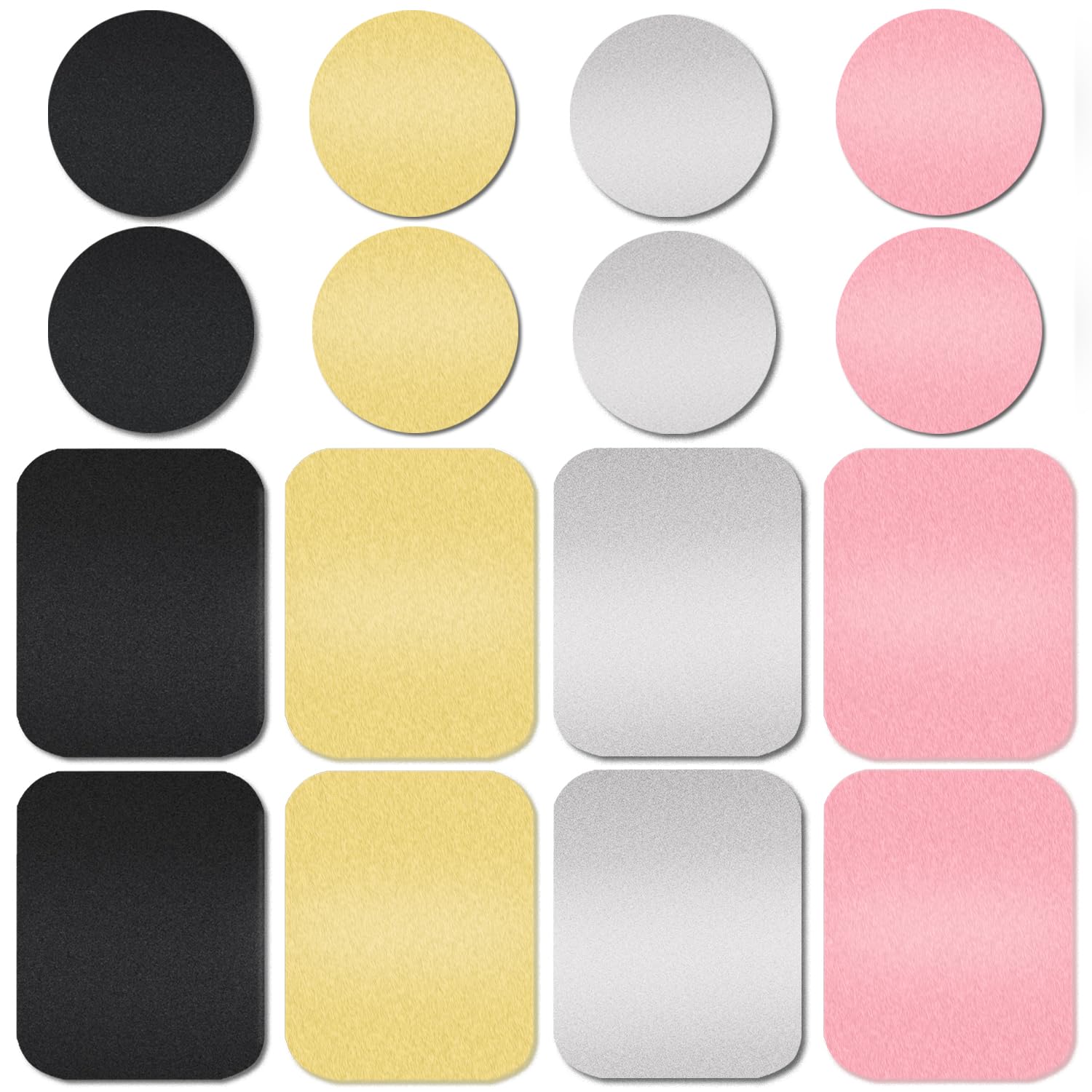 Ackllr 16 Pieces Phone Car Mount Metal Plate With Adhesive For Magnetic Cradle Less Mount,Cell Phone, Gps And Tablet Holder, 8 R