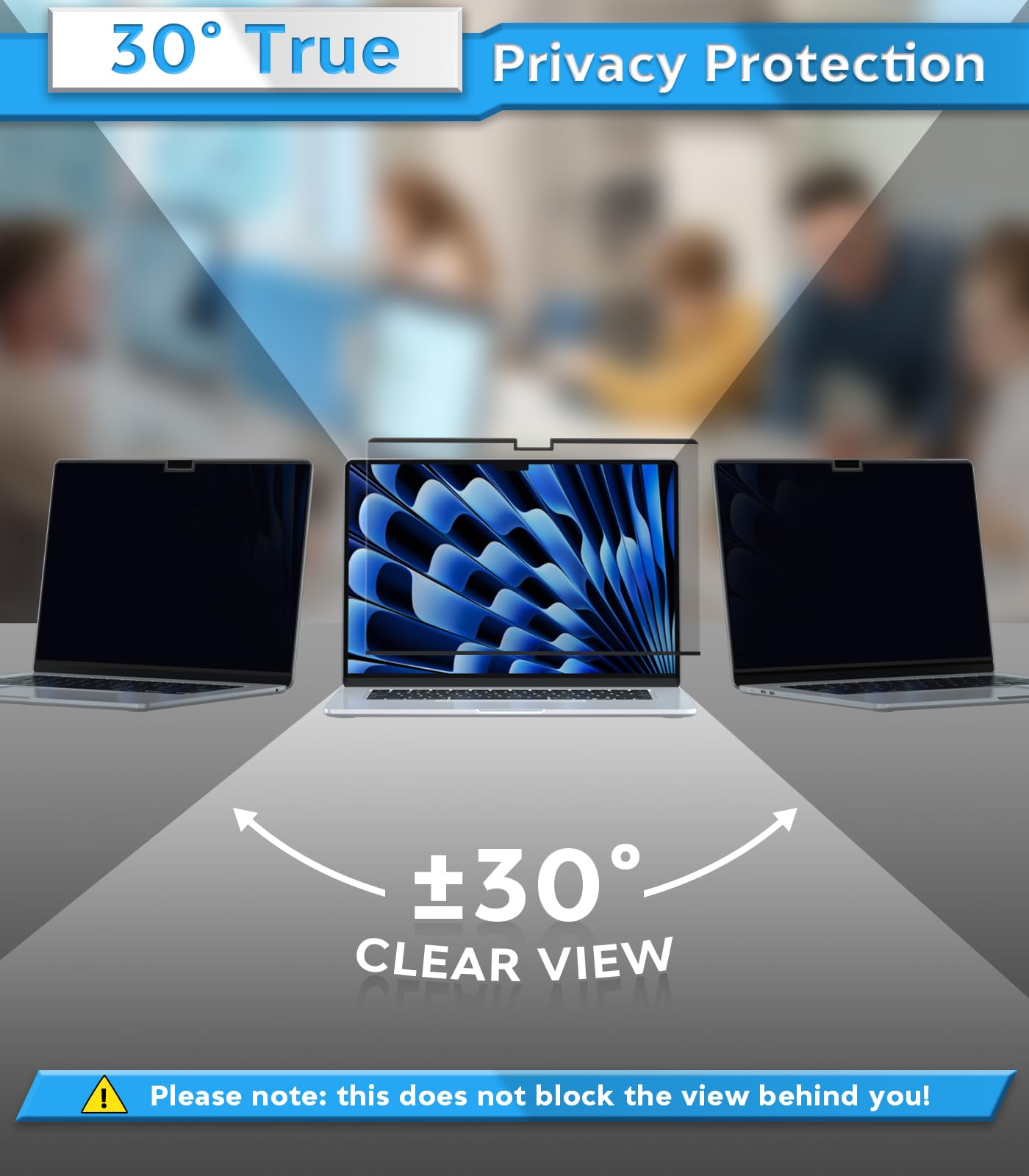 Pys Magnetic Privacy Screen For Macbook Air 15.3 Inch (2023 2024, M2 M3 Chip)   Removable Anti Glare Protector With Camera Cover