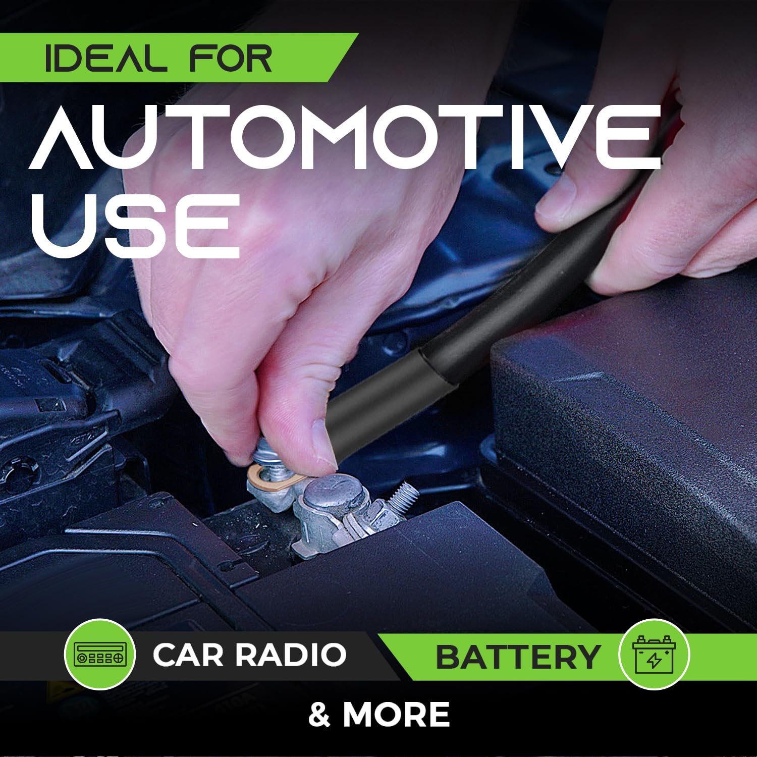 Gearit 8 Gauge Wire Oxygen Free Copper Ofc (25Ft   Black Translucent) 8 Awg   Primary Automotive Wire Power/Ground, Battery Cabl