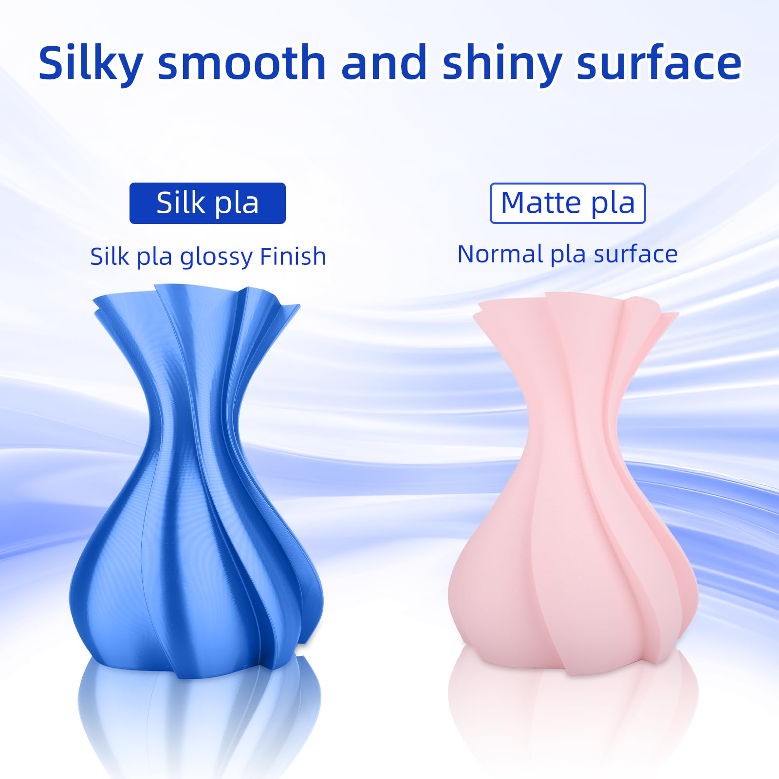 3Dhojor Silk Gold Pla Filament 1.75Mm, Pla Filament 1.75Mm Silk Shiny 3D Printer Filament, 1Kg Cardboard Spool (2.2Lbs), Dimensi