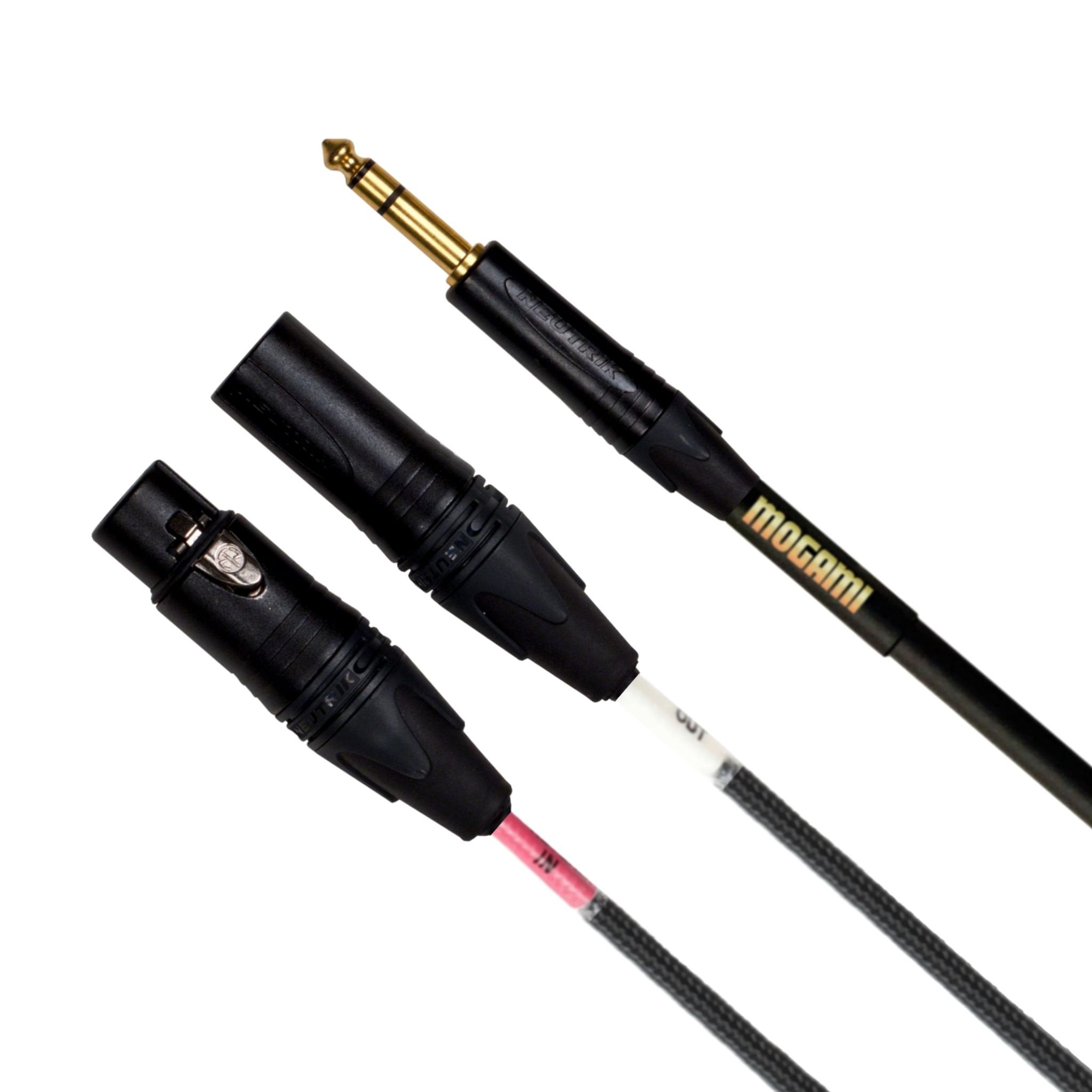 Mogami Gold Insert Xlr 06 Insert Cable, 1/4'' Straight Trs Male Plug To Straight Xlr Male And Xlr Female Send/Receive Connectors